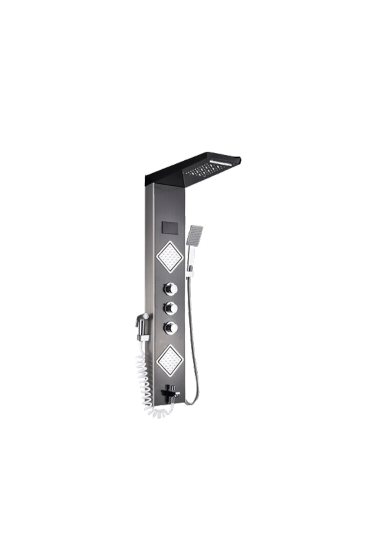 Blackswan Design Panou Dus, Blackswan, Tip M9002 Negru Cu Led, Afisaj Digital, Pipa, Dus Bideu Si Functii Spa,116 Cm - One Size
