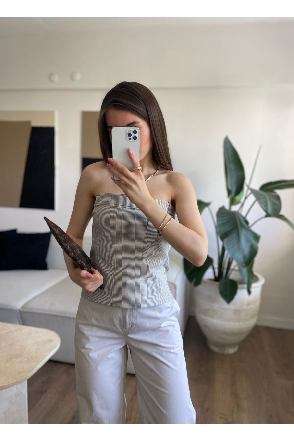 Özgece ÇİZGİLİ STRAPLEZ BÜSTİYER