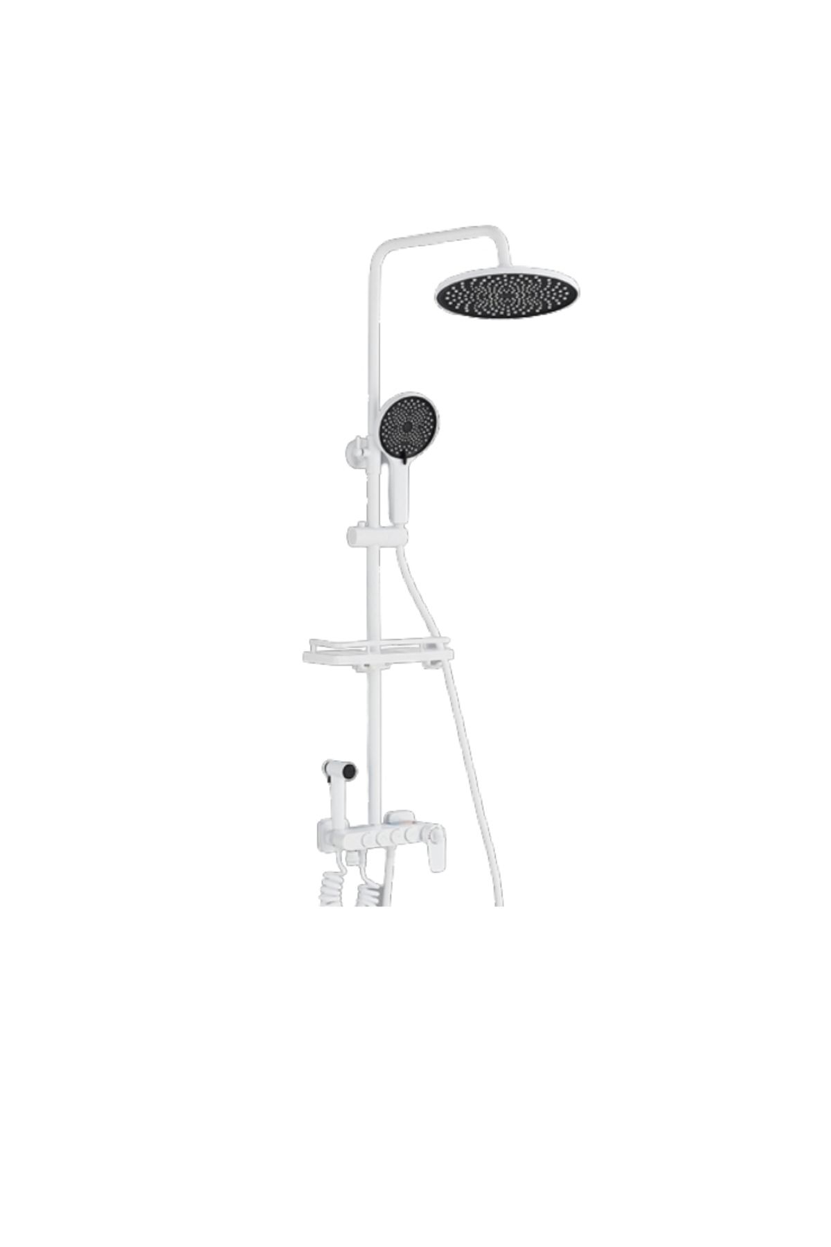 Blackswan Design Coloana Dus, Blackswan, Tip M209, Model Alb, Cu 4 Cai Si Dus Cu Presiune, Dimensiune 116 Cm - One Size