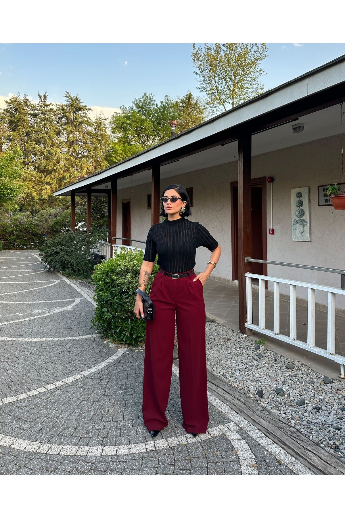 MY LİKA SCUBA CREP KEMERLİ KUMAŞ PANTALON