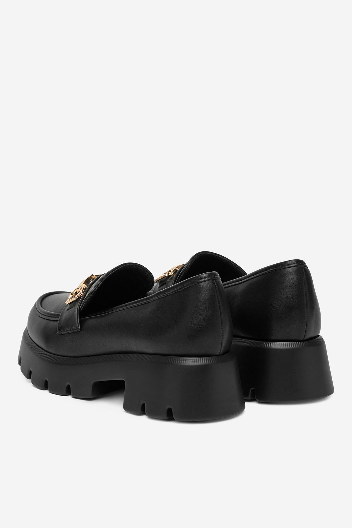 DeeZee-Women's Loafers Low Black Thick Sole 40 5