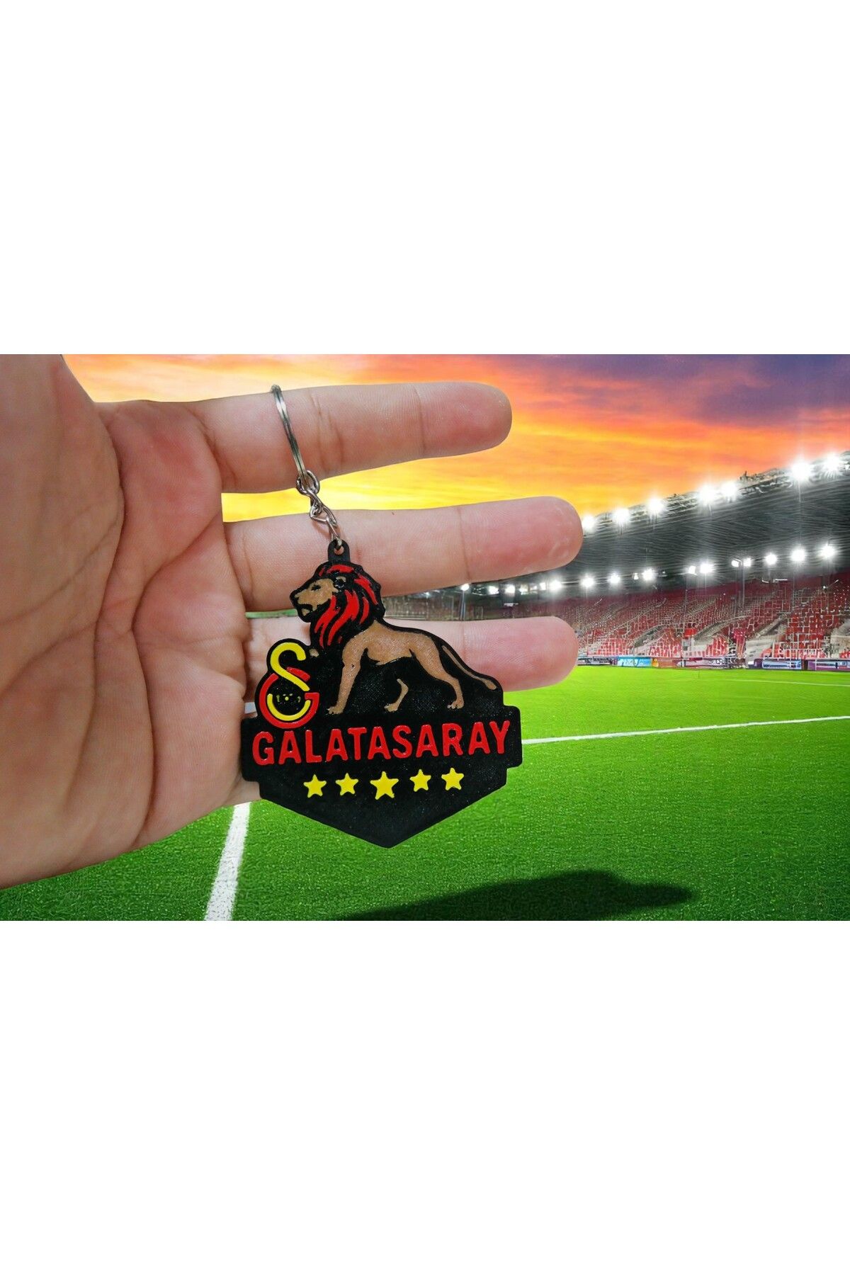 Uzman3D 5. Yıldıza Özel Tasarım Galatasaray Taraftar Anahtarlığı