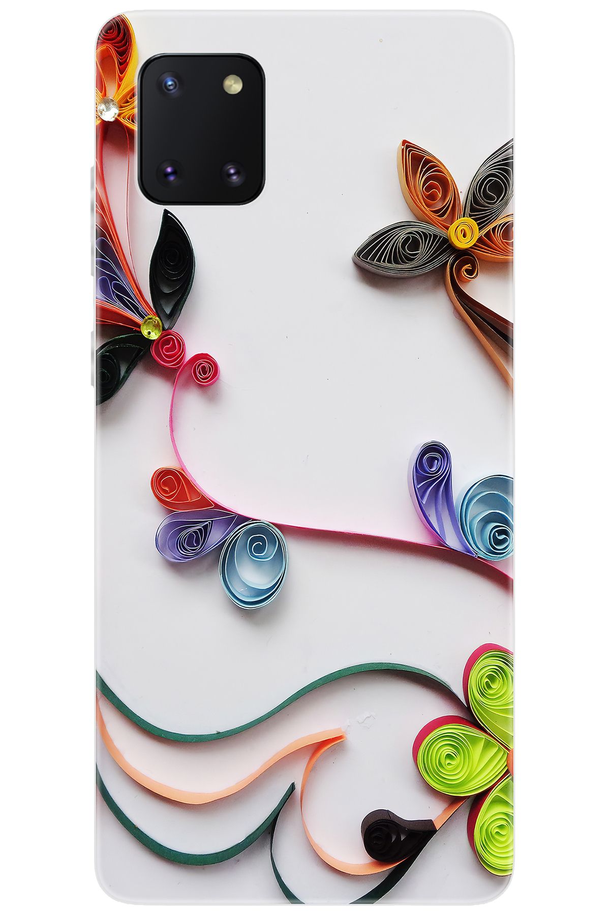 Ceppare Samsung Galaxy Note 10 Lite (SM-N770F) Uyumlu Kılıf Desenli Silikon Çiçek Desen STK:220 CP-w60iFYG