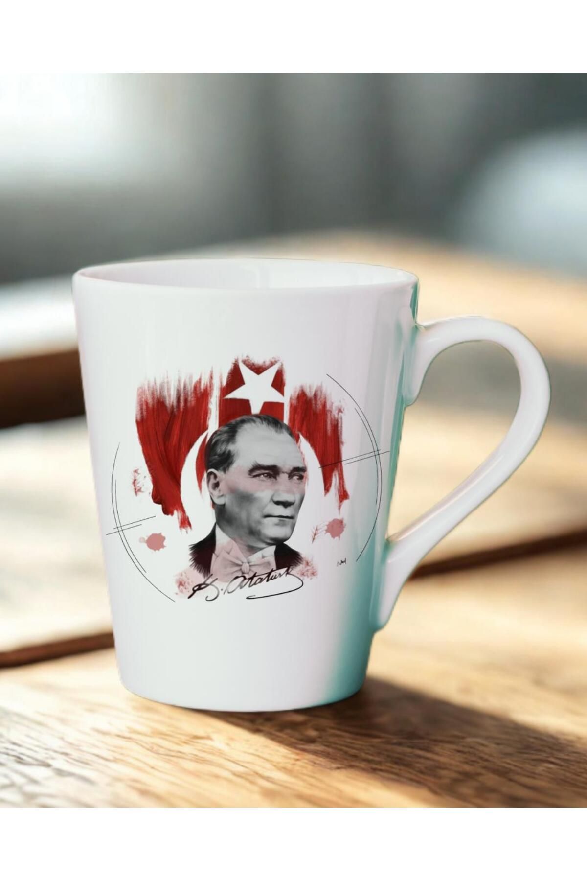 Puficca Tasarım Atatürk Baskılı Konik Kupa Bardak