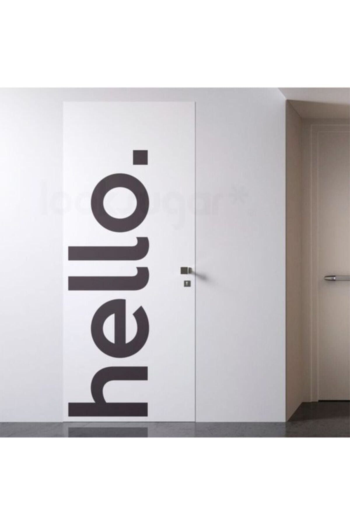 hediyenebak Hello Yazılı Dekoratif Duvar Kapı Sticker 150x45 cm