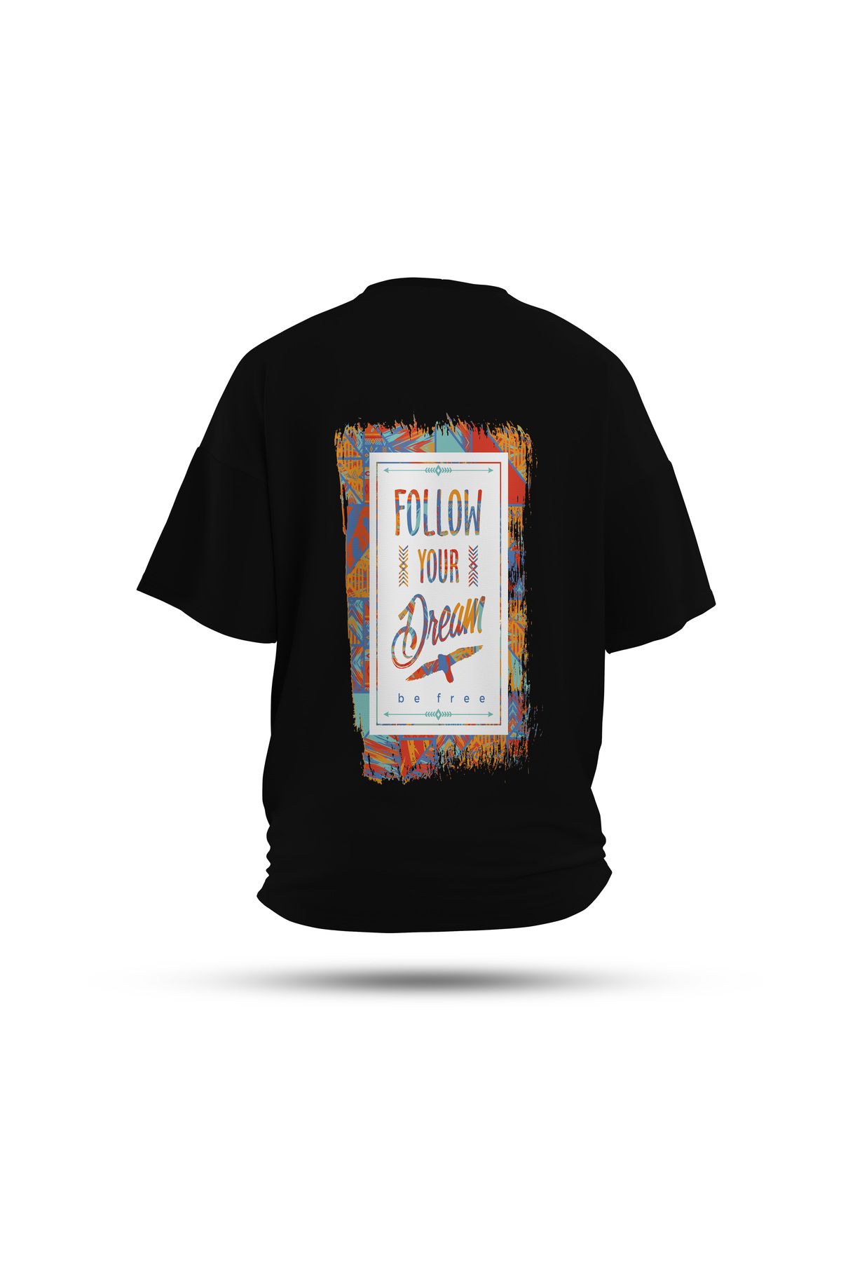 Zestia Unisex T-Shirt, Vintage Dream Sırt Baskılı, Regular, %100 Pamuk, Siyah T-Shirt No: 0261