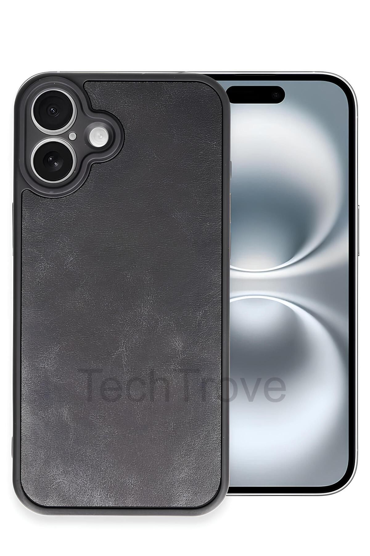 TechTrove iPhone 16 Plus Kılıf Premium Deri Dokulu Ekstra Darbe Korumalı Kapak