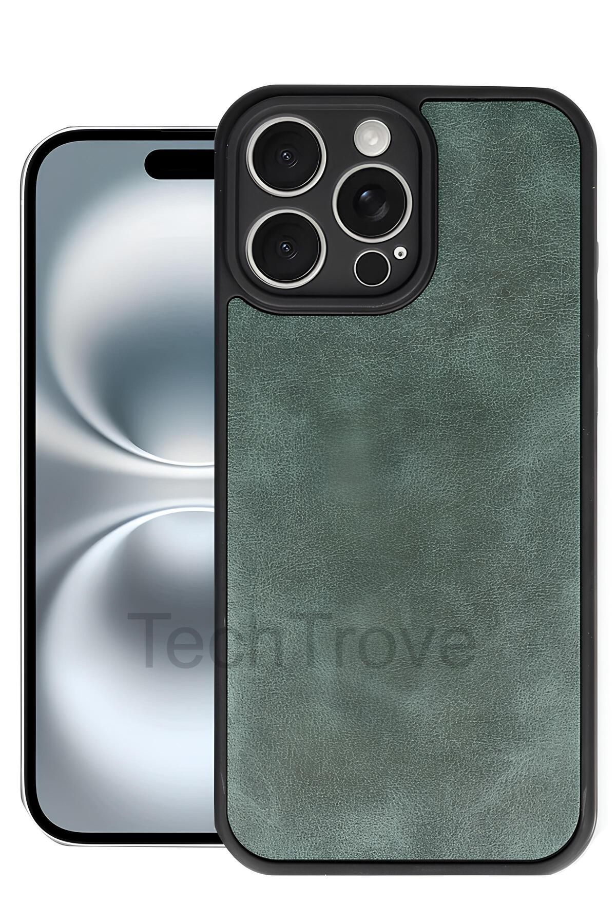 TechTrove iPhone 16 Pro Kılıf Premium Deri Dokulu Ekstra Darbe Korumalı Kapak