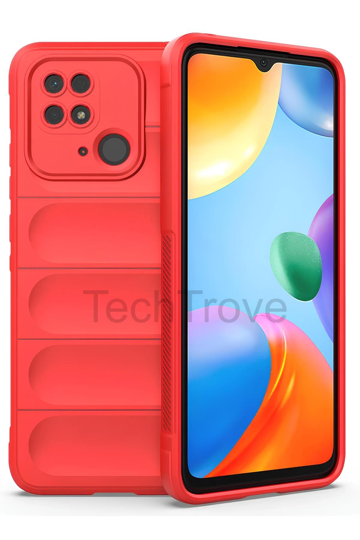 TechTrove Xiaomi Redmi 10C Kılıf Elde Kaymaz İçi Kadife Silikon Kapak
