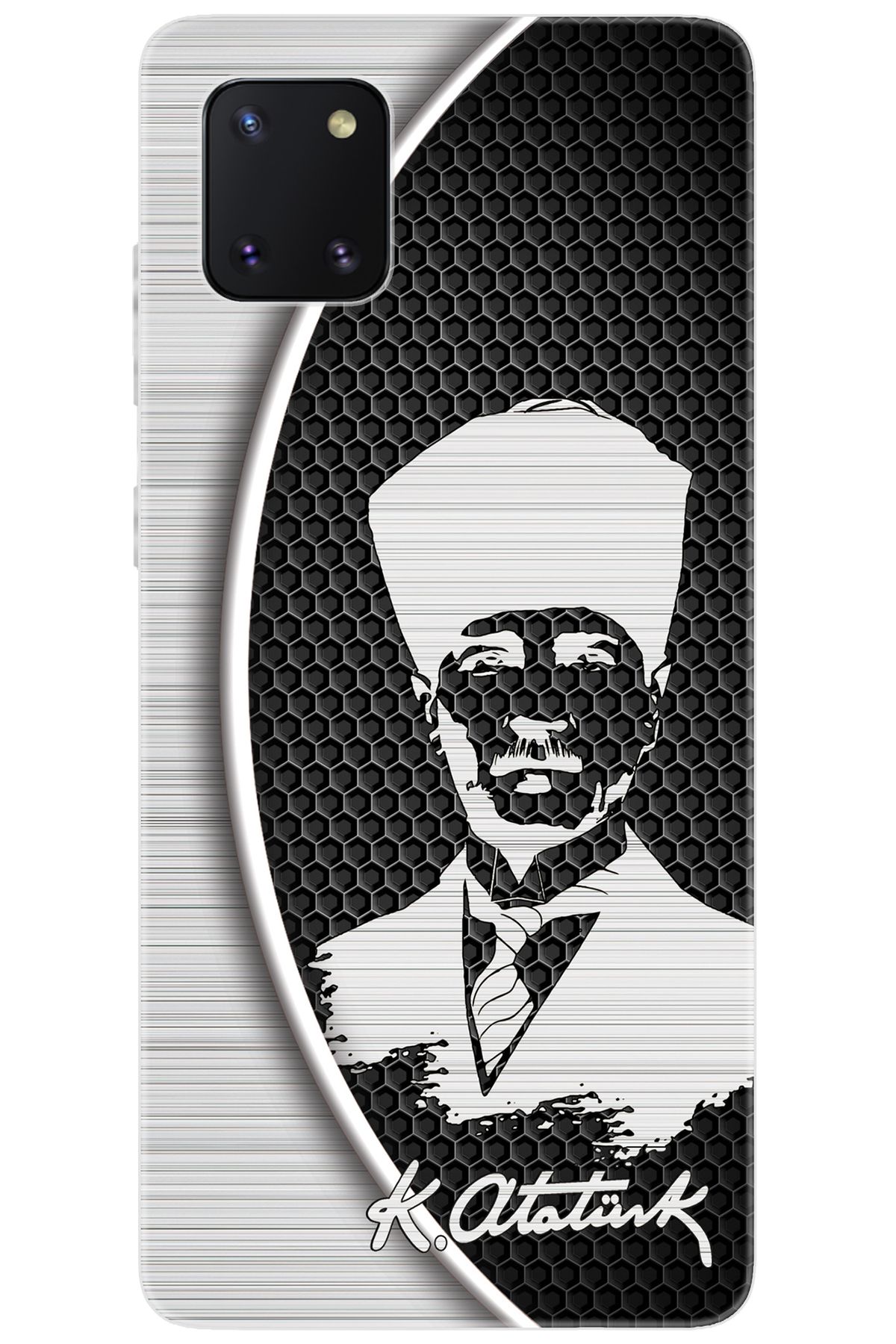 Ceppare Samsung Galaxy Note 10 Lite (SM-N770F) Uyumlu Kılıf Desen Silikon Atatürk Tasarım STK:398 CP-tZb1Wl3