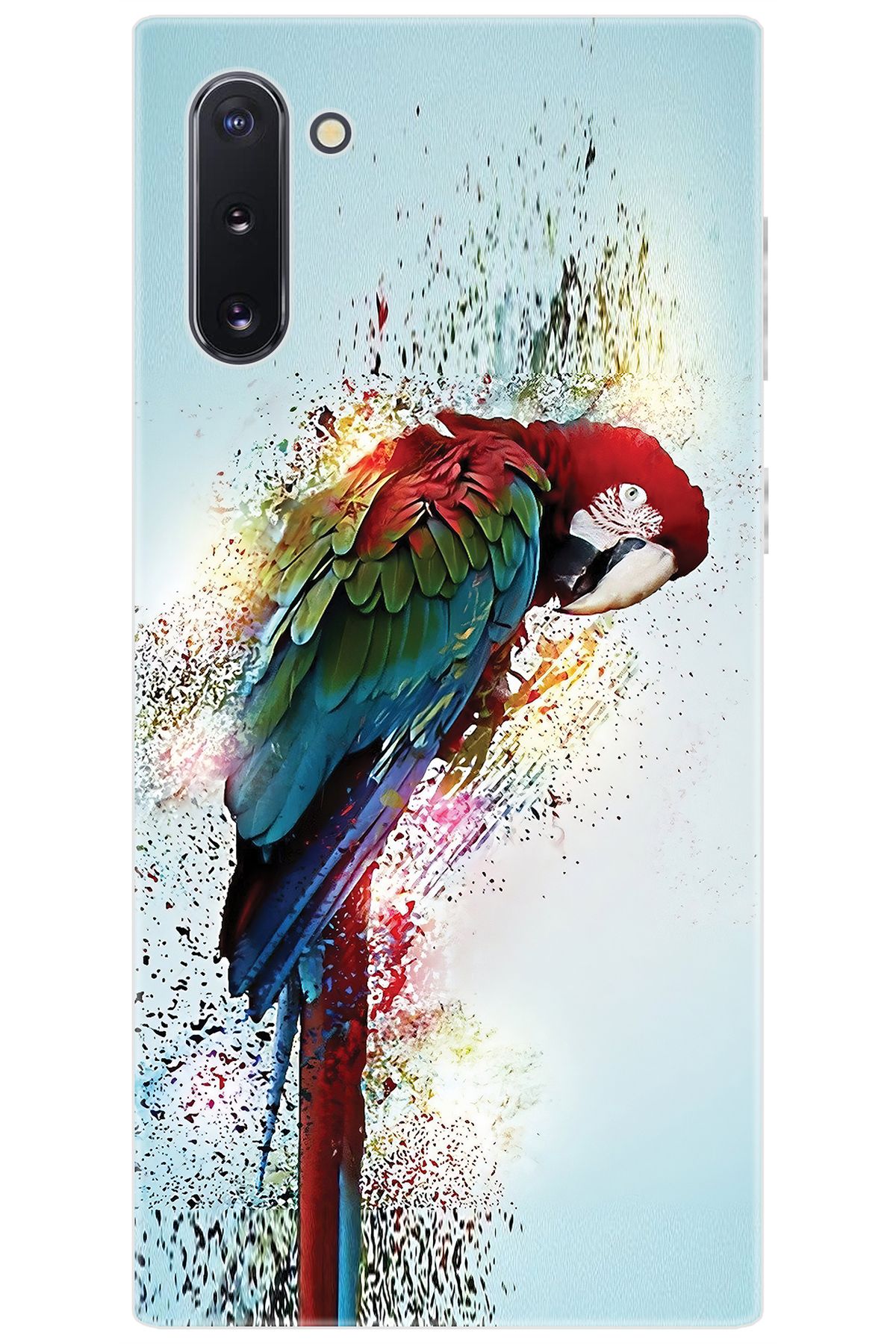 Ceppare Samsung Galaxy Note 10 (SM-N970F) Uyumlu Kılıf Desenli Silikon Papağan STK:562 CP-ztvzppz
