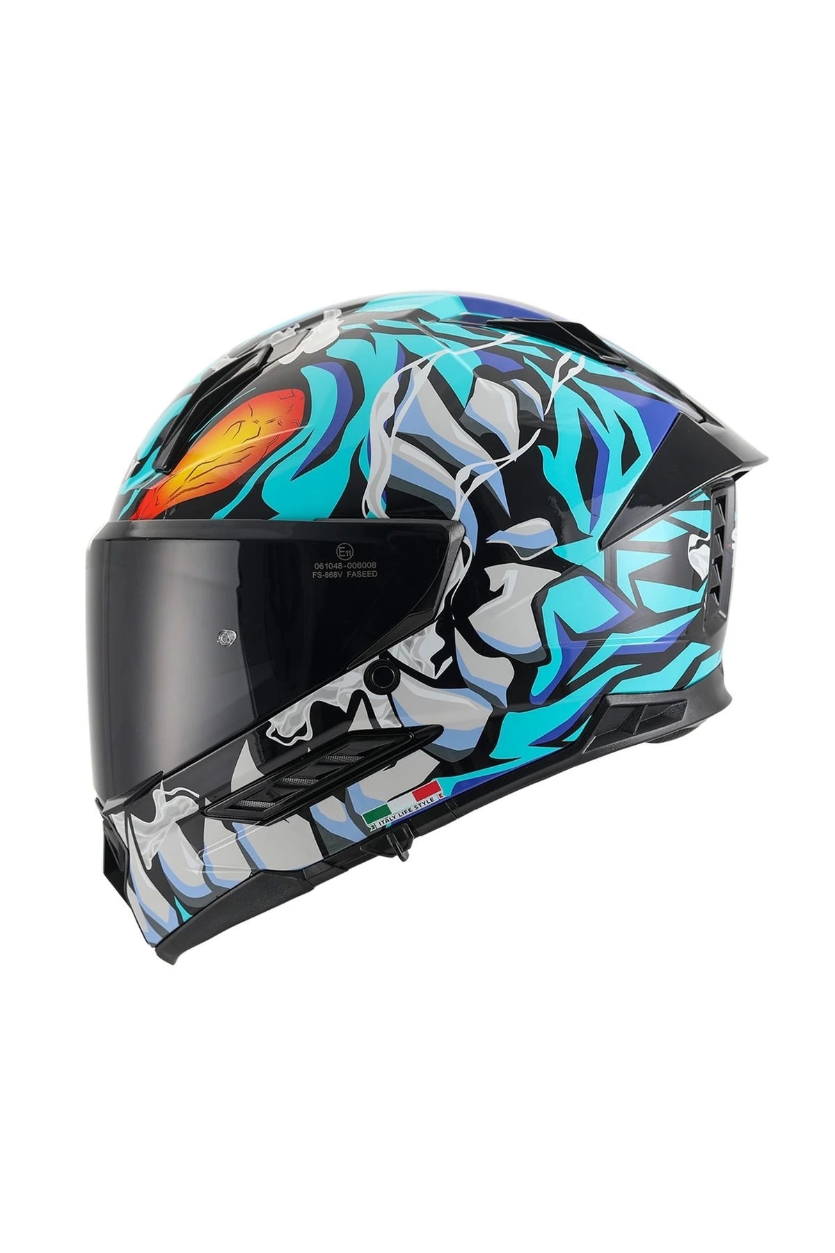 Sway SW 868 CANNIBAL GÜNEŞ VİZÖRLÜ PARLAK FULL FACE KASK - Fiyatı
