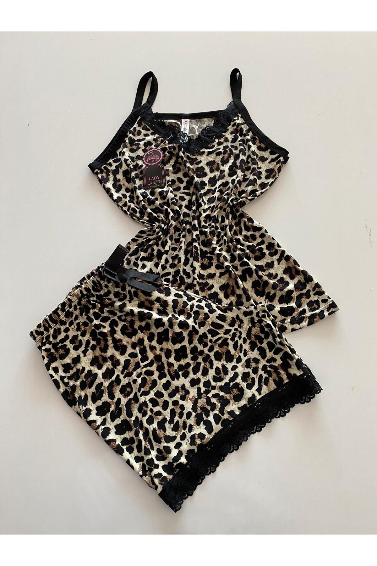 Lady Queen milan dantelli şortlu pijama takımı