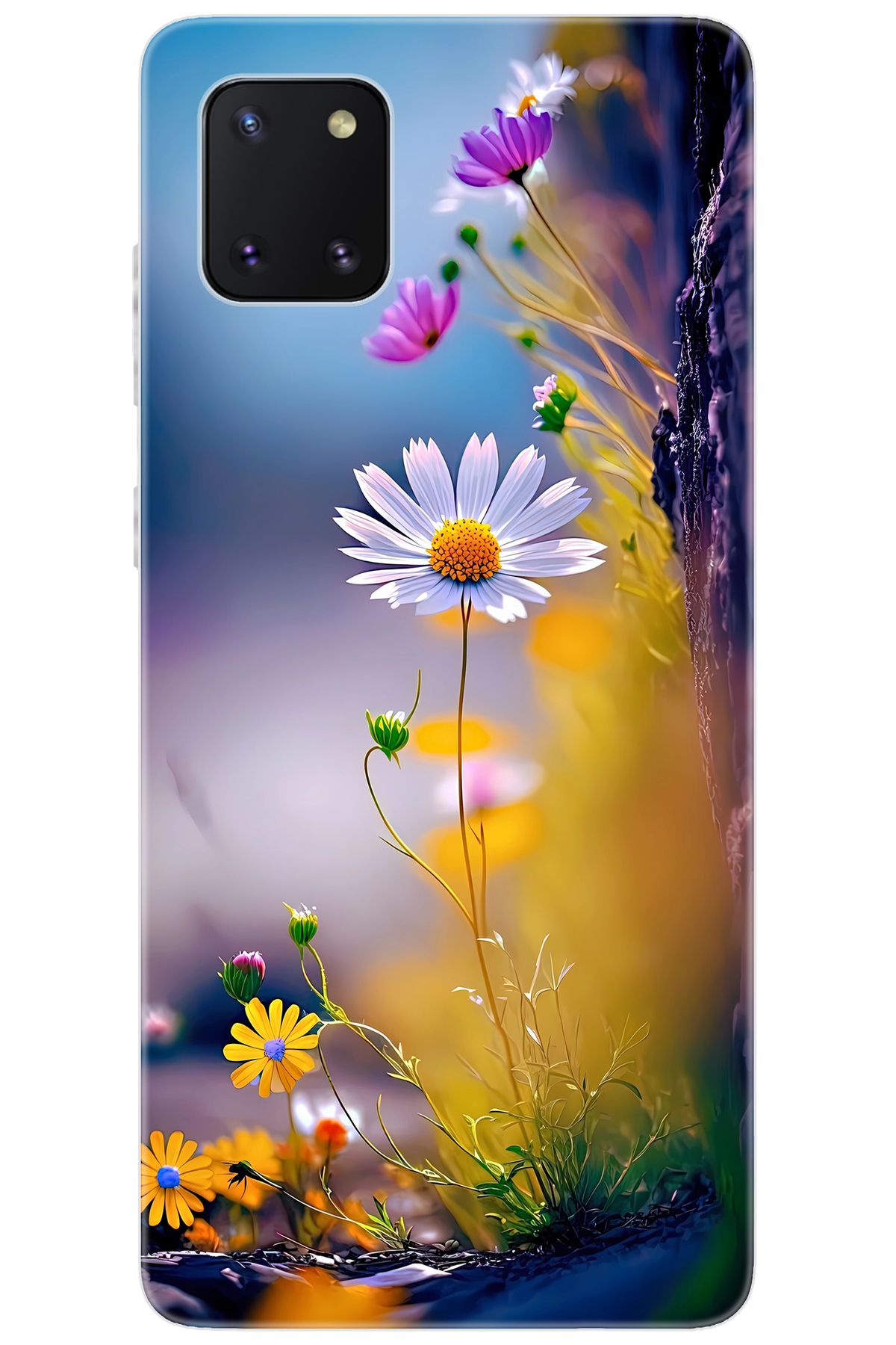 Ceppare Samsung Galaxy Note 10 Lite (SM-N770F) Uyumlu Kılıf Desenli Silikon Papatya Seri STK:1000 CP-qyek1sn