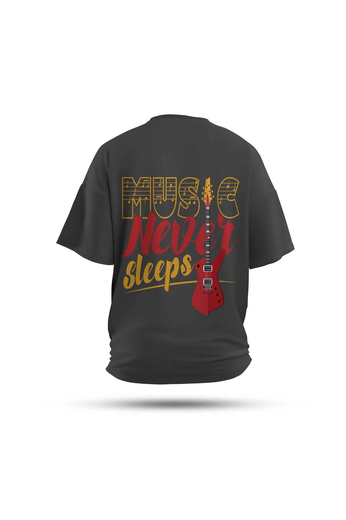 Zestia Unisex T-Shirt, Never Silent Sırt Baskılı, Regular, %100 Pamuk, Antrasit T-Shirt No: 0289