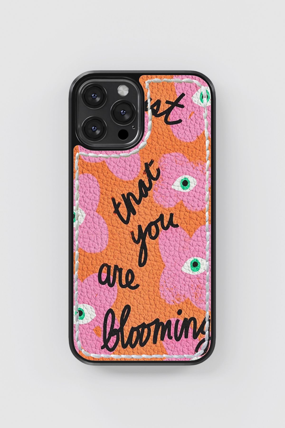 No28studio Blooming Deri Ve Dikişli Telefon Kılıfı