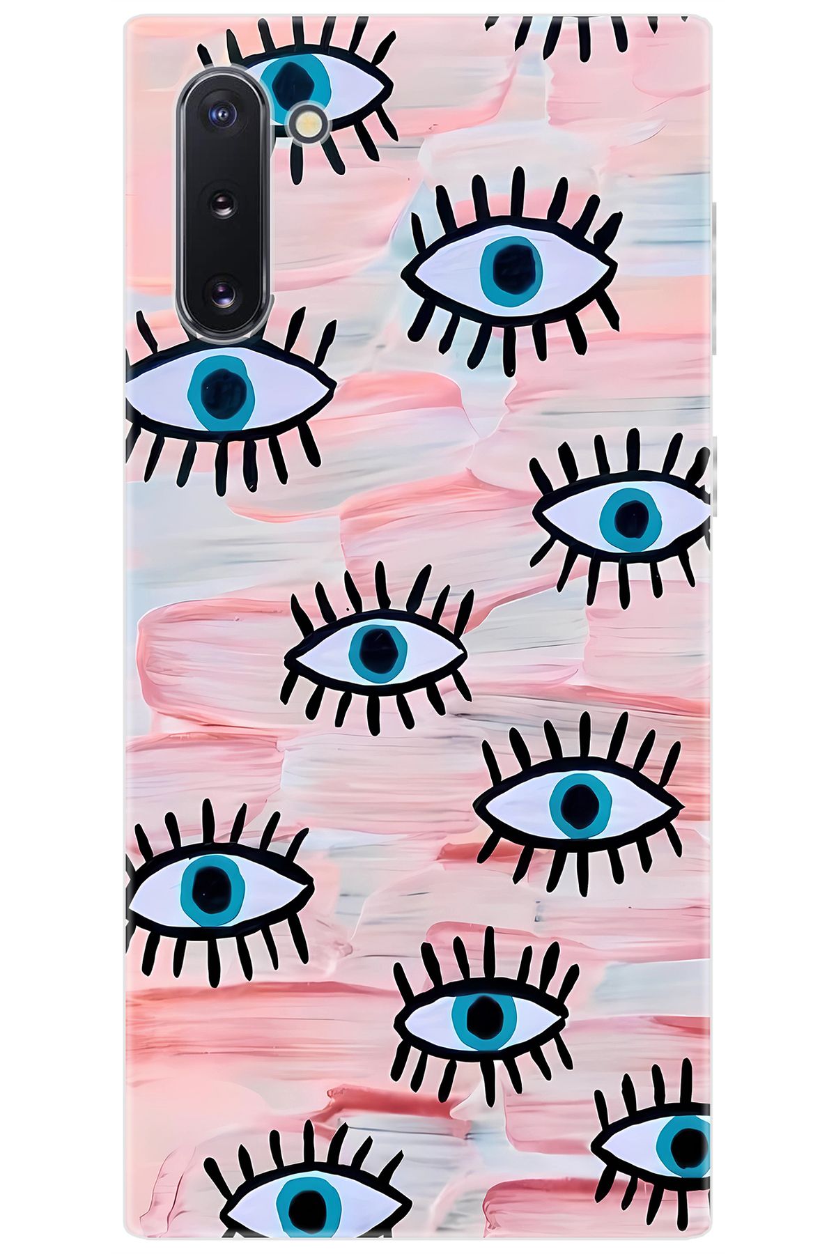 Ceppare Samsung Galaxy Note 10 (SM-N970F) Uyumlu Kılıf Desenli Silikon Nazarlık Gözler STK:661 CP-pLjvXbP