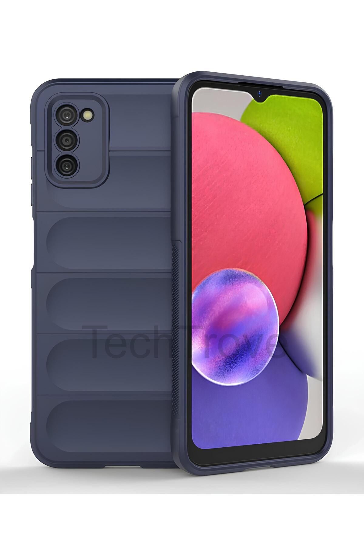 TechTrove Samsung Galaxy A03S Kılıf Elde Kaymaz İçi Kadife Silikon Kapak