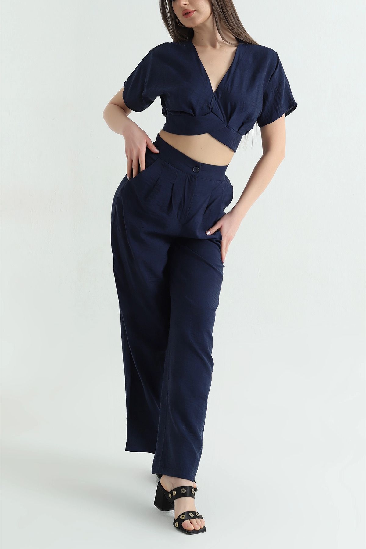 Secret Passion Lingerie Lacivert Mono Touch Bluz Pantolon Kadın İkili Takım