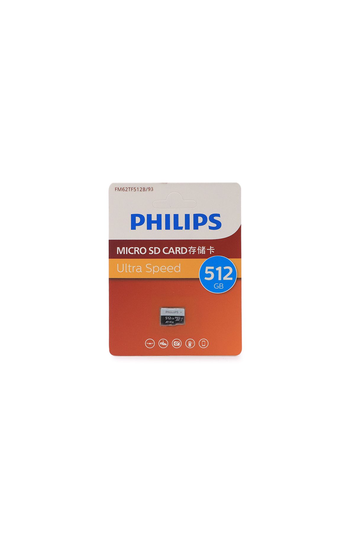 Philips 512GB A1 V30 MicroSDXC Hafıza Kartı 4K 130MB/s Micro SD Kart