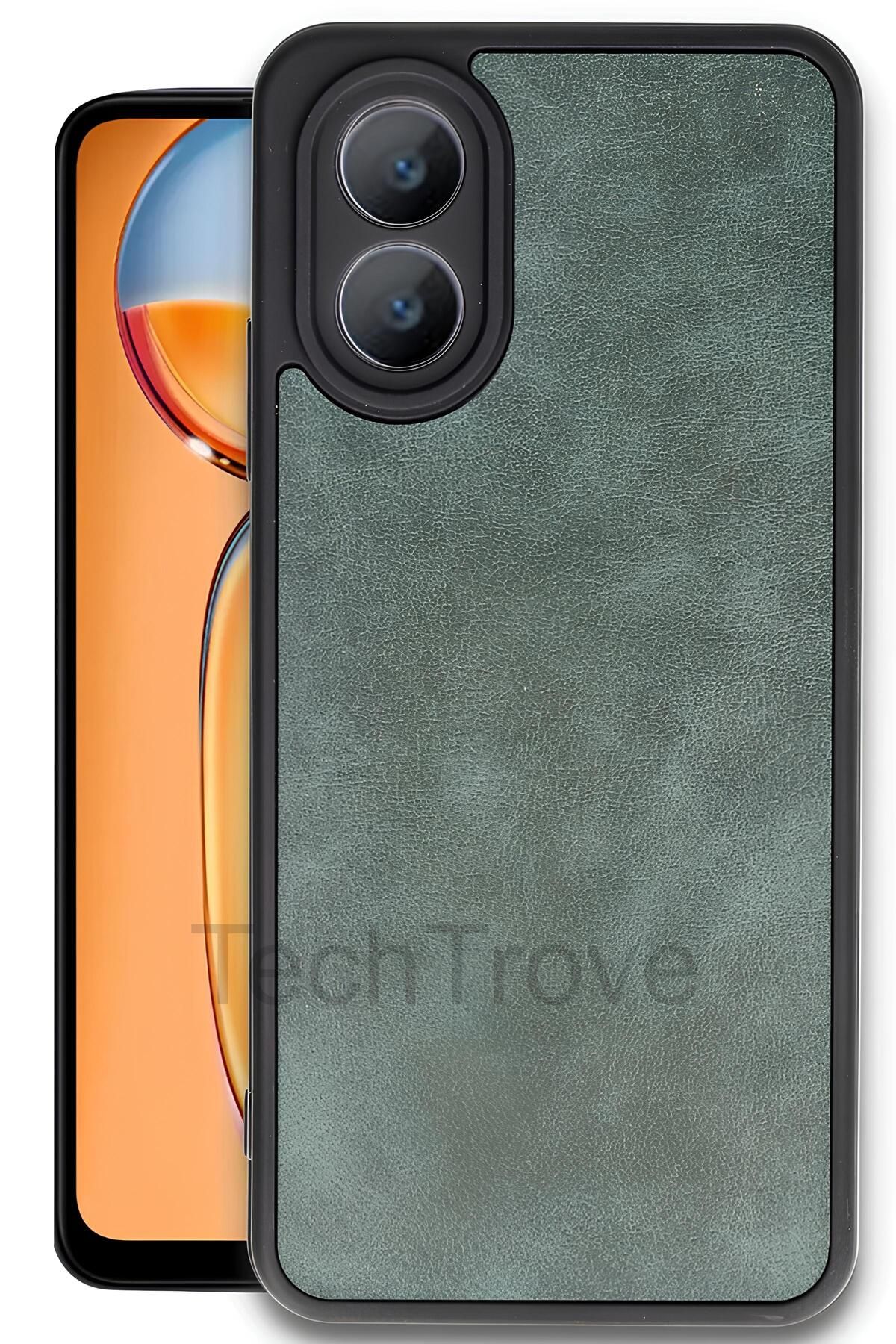 TechTrove Oppo A38 Kılıf Premium Deri Dokulu Ekstra Darbe Korumalı Kapak