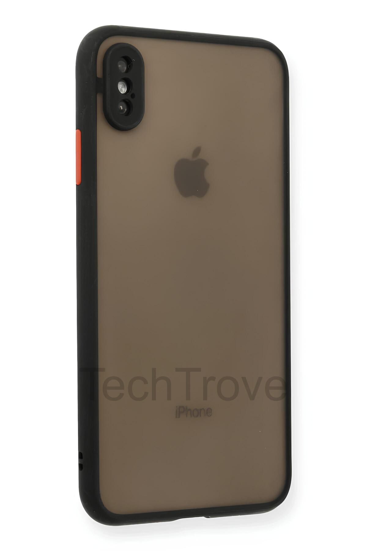 TechTrove iPhone X Kılıf Darbe ve Kamera Korumalı Lüks Mat Silikon Kapak