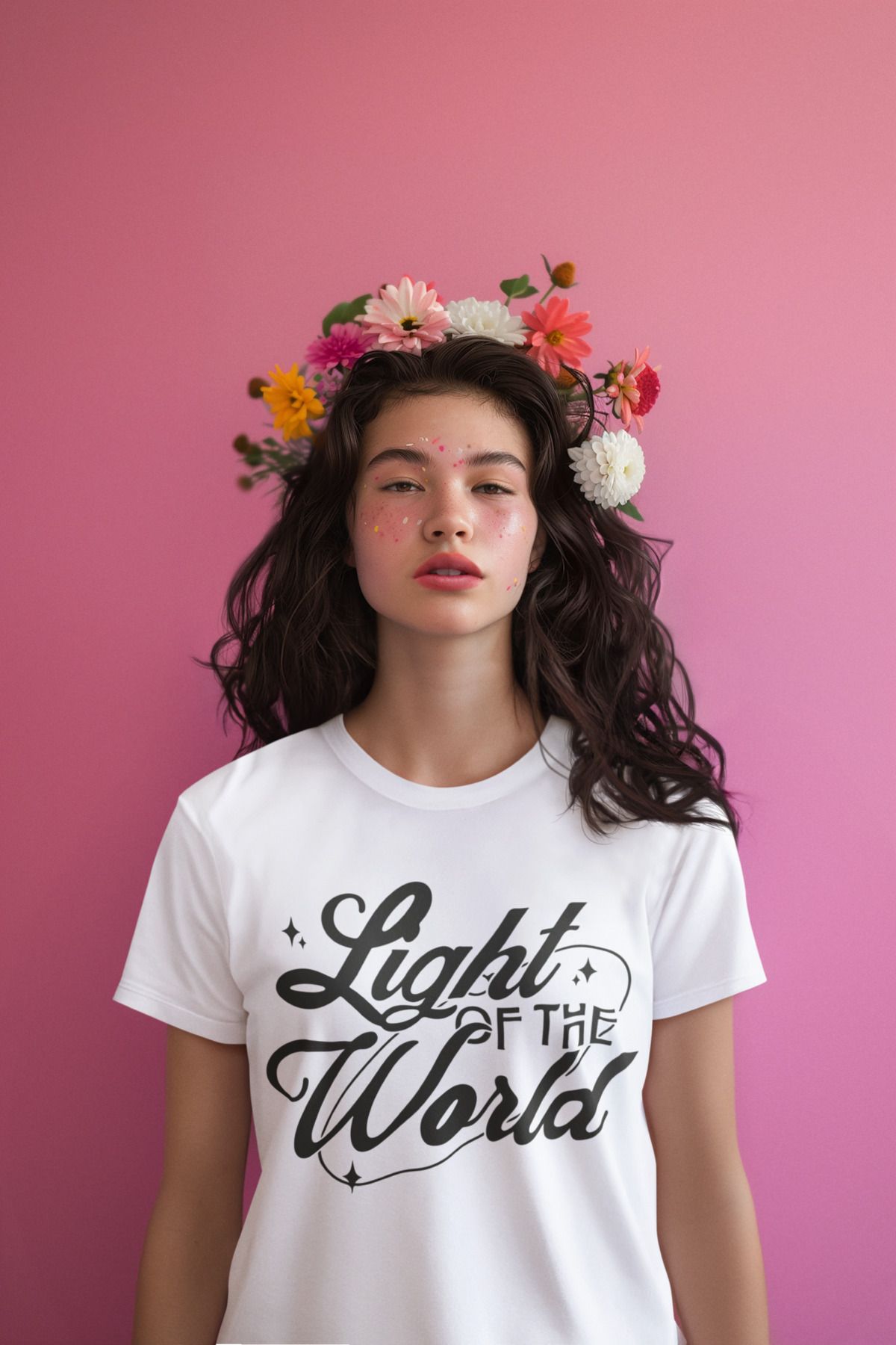 beloved.co Light of the World Yazılı Dijital Baskılı Regular Fit %100 Pamuk T-Shirt