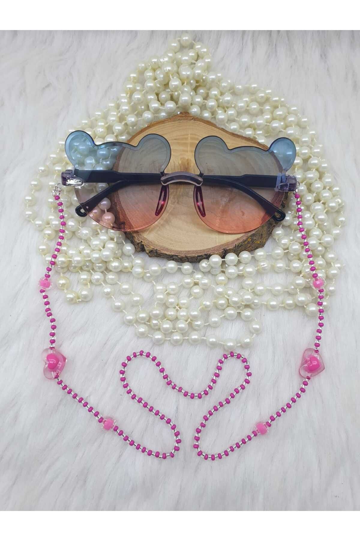 HAPPY HANDMADE ZİNCİR.../KALPLİ ÇOCUK GÖZLÜK ZİNCİRİ/ÇOCUK GÖZLÜK AKSESUARI