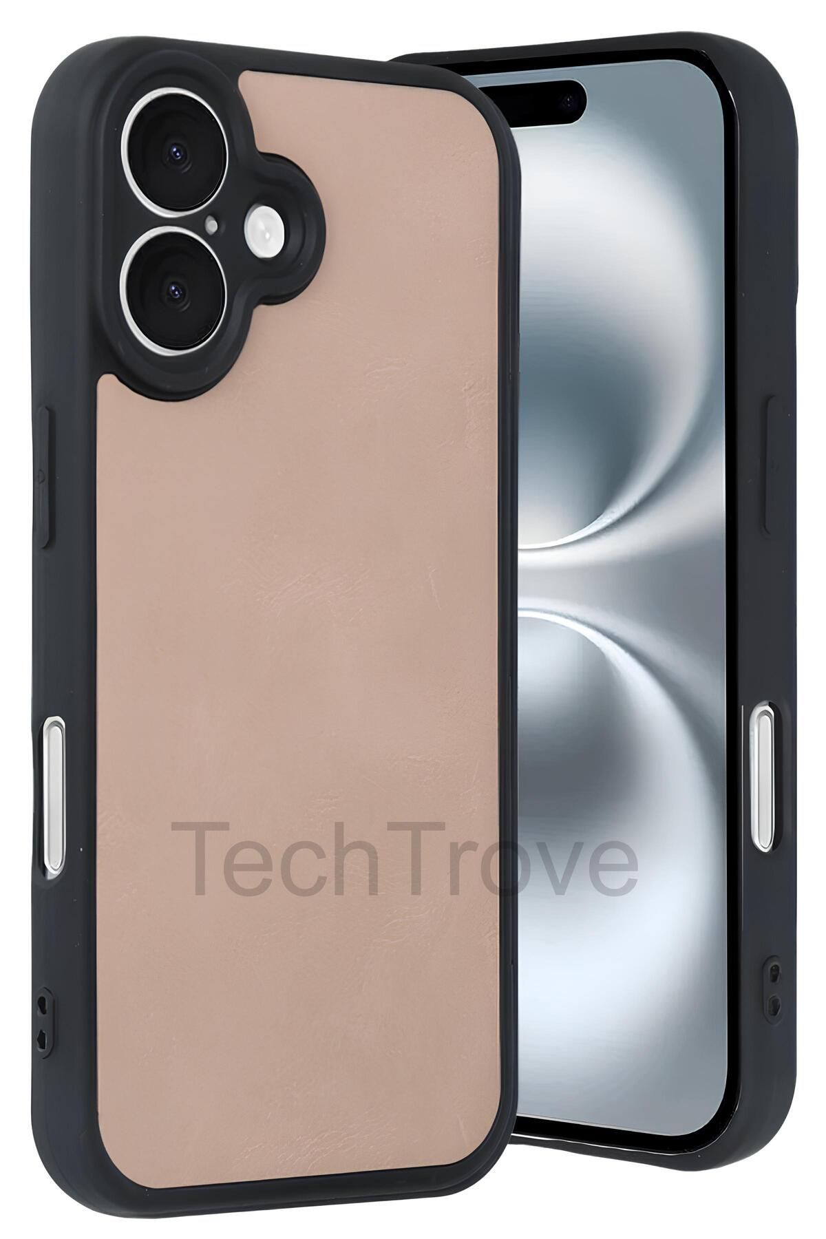 TechTrove iPhone 16 Kılıf Premium Deri Dokulu Ekstra Darbe Korumalı Kapak