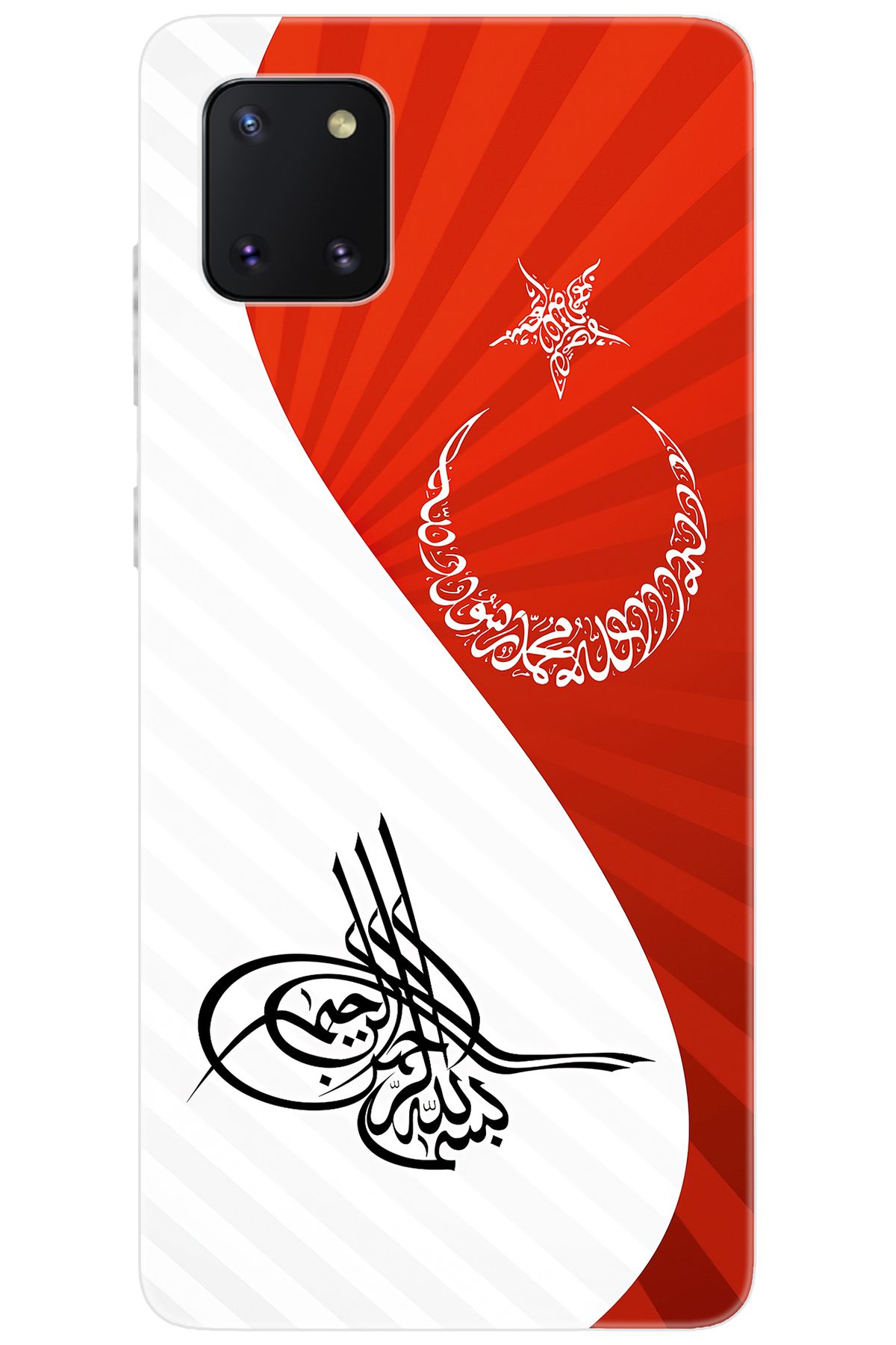 Ceppare Samsung Galaxy Note 10 Lite (SM-N770F) Uyumlu Kılıf Desenli Silikon Tuğra Bayrak STK:363 CP-FS98pJi