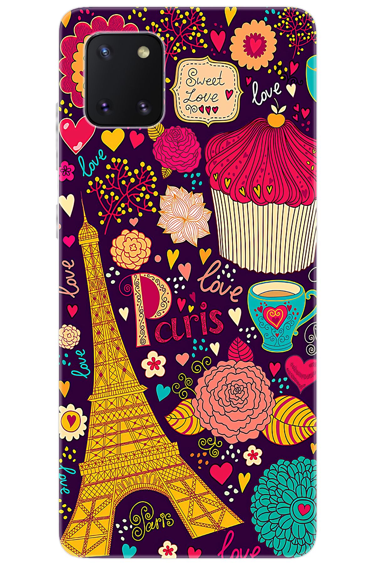 Ceppare Samsung Galaxy Note 10 Lite (SM-N770F) Uyumlu Kılıf Desenli Silikon Eyfel STK:625 CP-1rwCyyH