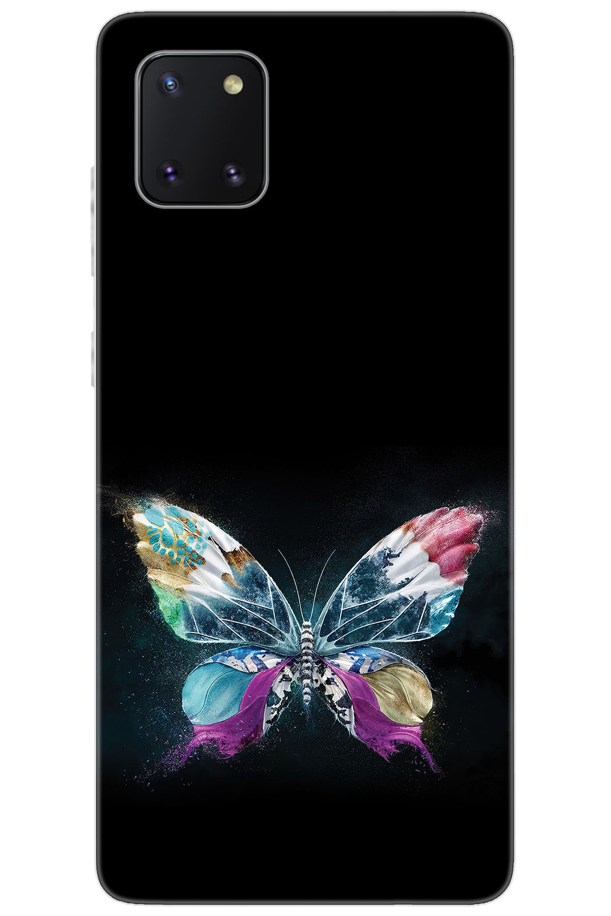 Ceppare Samsung Galaxy Note 10 Lite (SM-N770F) Uyumlu Kılıf Desenli Silikon Kelebek Resim STK:548 CP-uyo7rVl