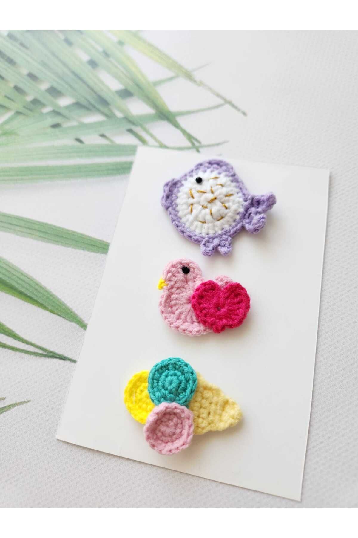 Kadın Girişimciler Atölyesi Yenidoğan Bebek Tokası El Emeği Karma 3'lü Klips Saçsız Bebek Tokası Handmade Bebek Hediyelik