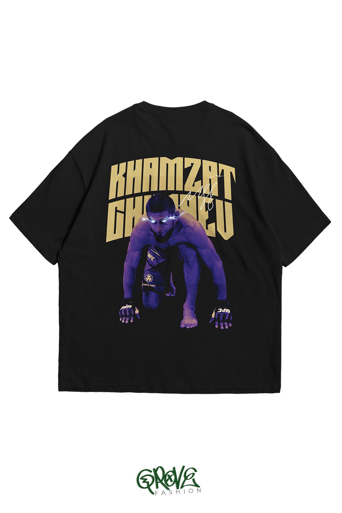 Grove Fashion Khamzat Chimaev Eyes Ön ve Arka Baskılı Unisex Oversize T-Shirt