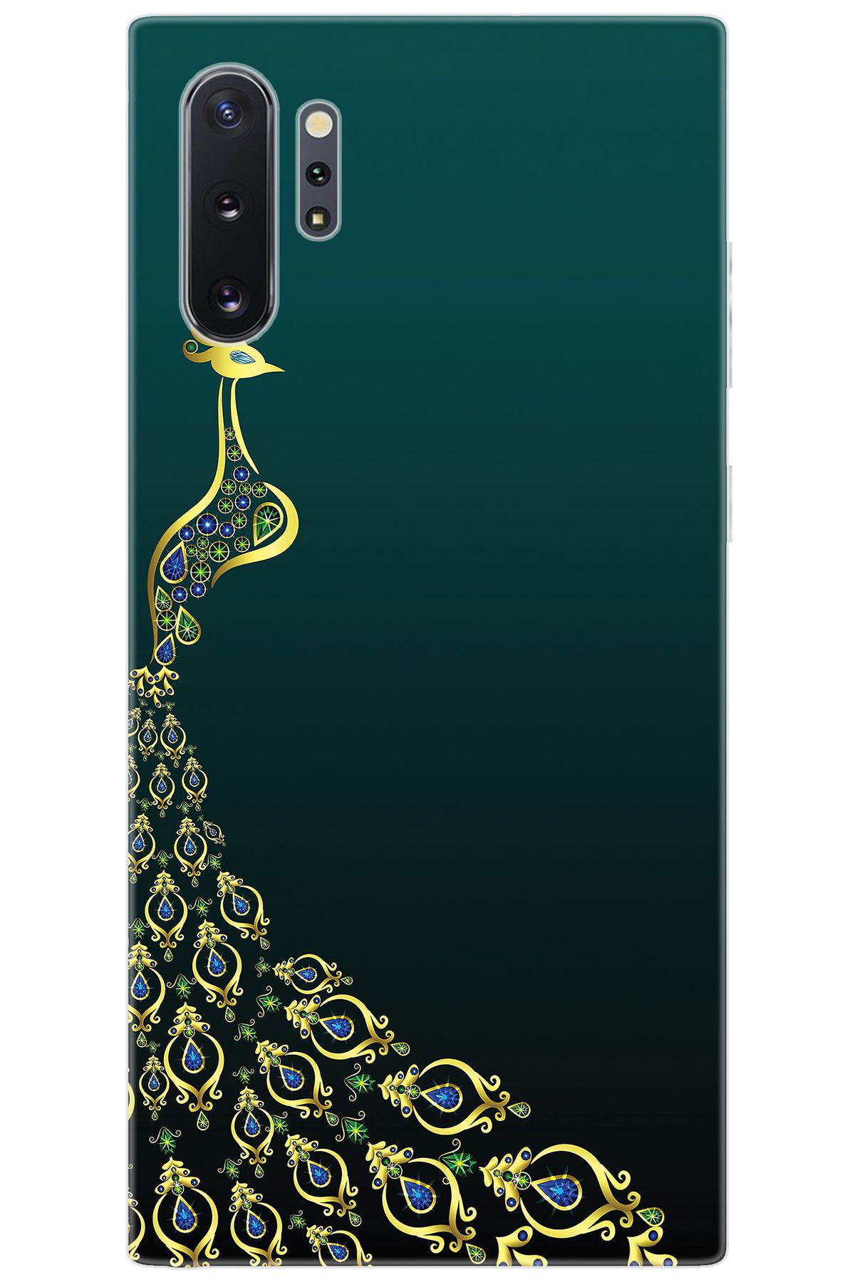 Ceppare Samsung Galaxy Note 10 PLUS (SM-N975F) Uyumlu Kılıf Desenli Silikon Tavus Kuşu STK:540 CP-SXnTmGz