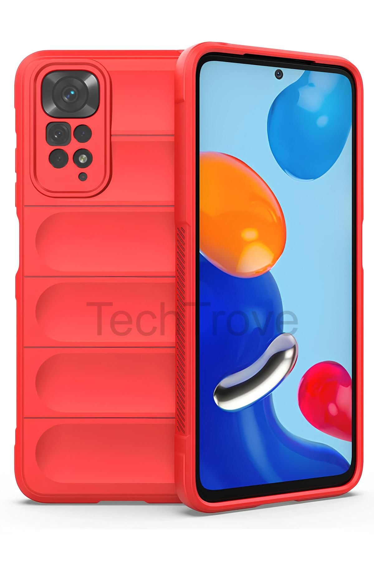 TechTrove Xiaomi Redmi Note 11 Kılıf Elde Kaymaz İçi Kadife Silikon Kapak