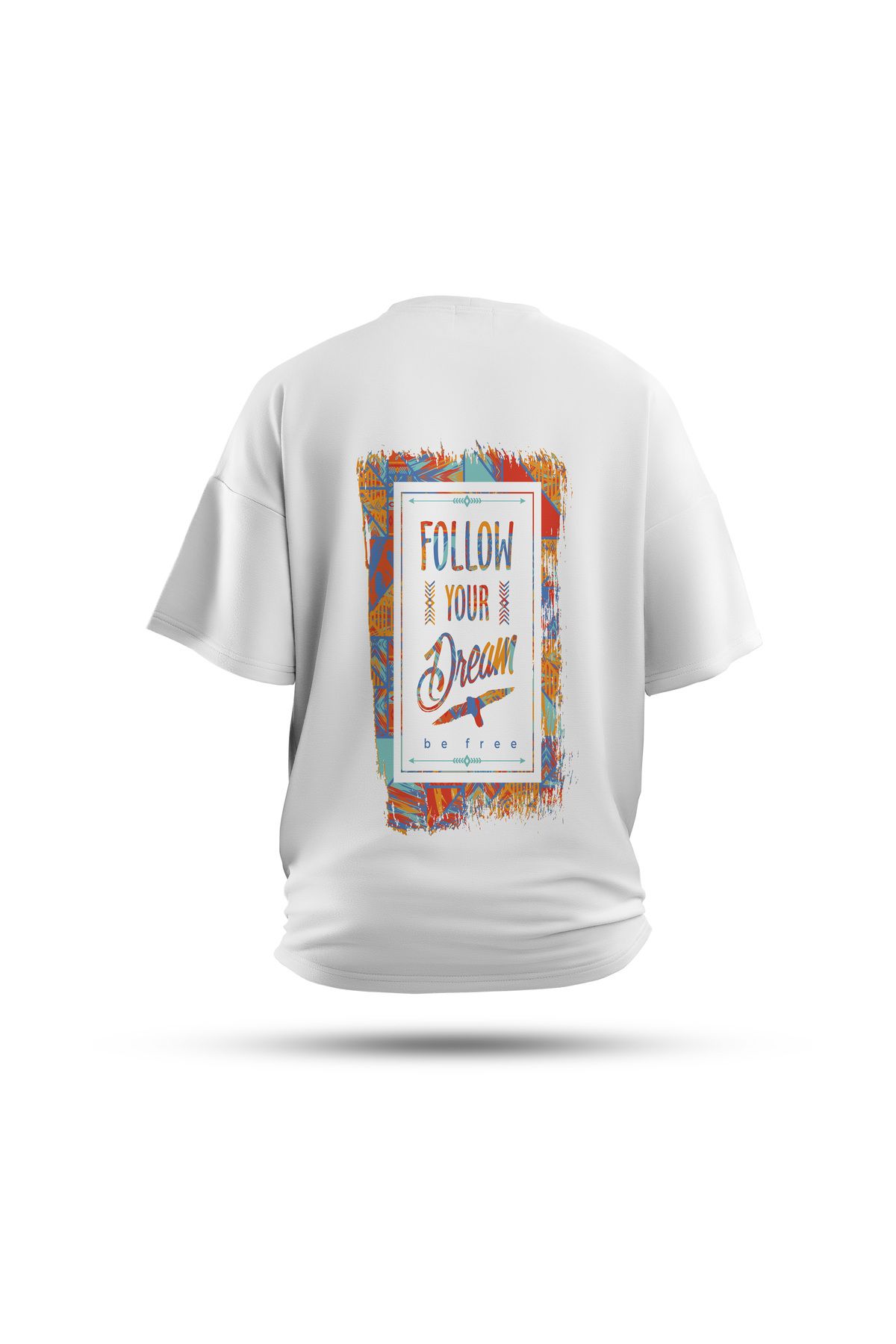 Zestia Unisex T-Shirt, Vintage Dream Sırt Baskılı, Regular, %100 Pamuk, Beyaz T-Shirt No: 0261