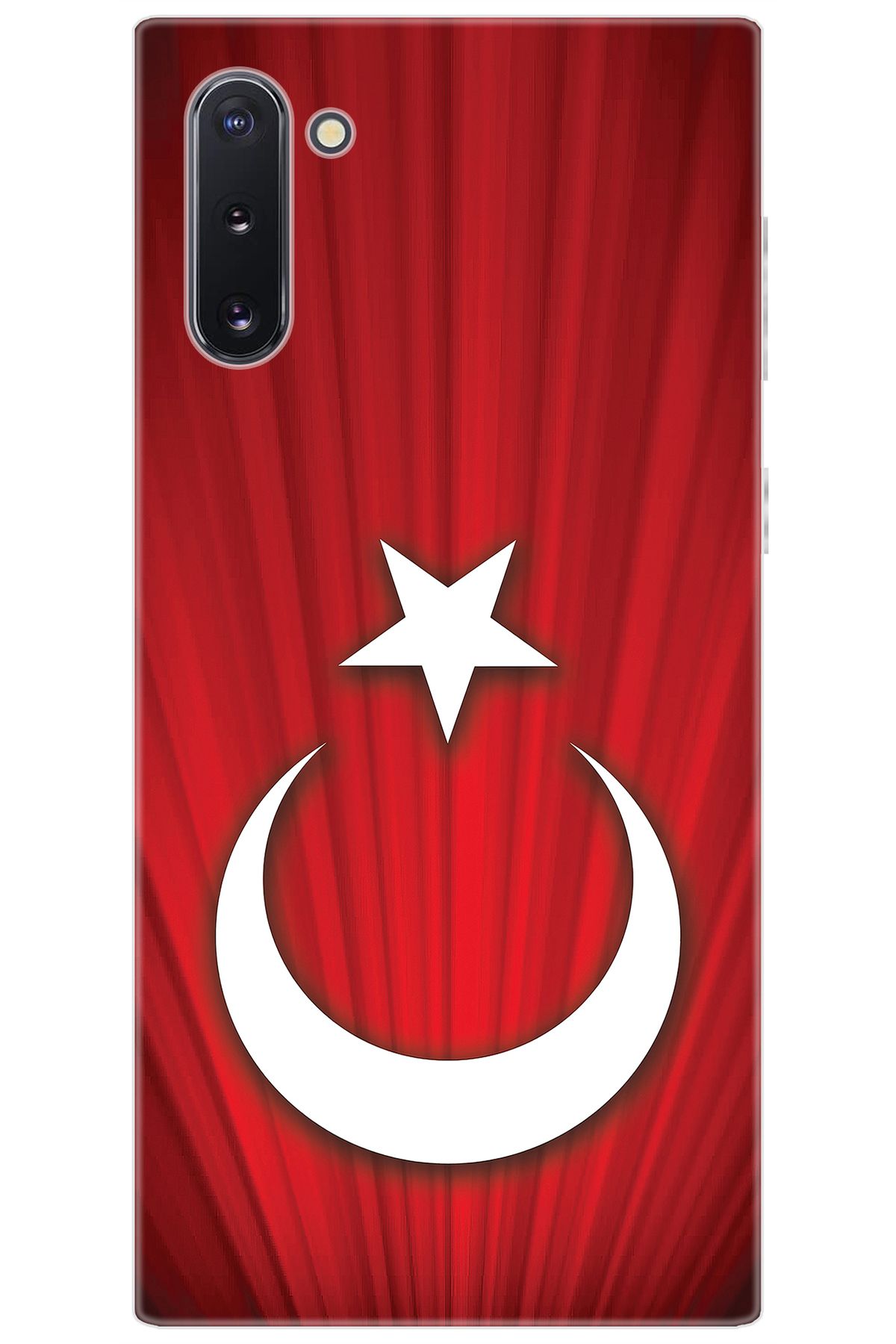 Ceppare Samsung Galaxy Note 10 (SM-N970F) Uyumlu Kılıf Desenli Silikon Türk Bayrağı STK:382 CP-T9tBVk3