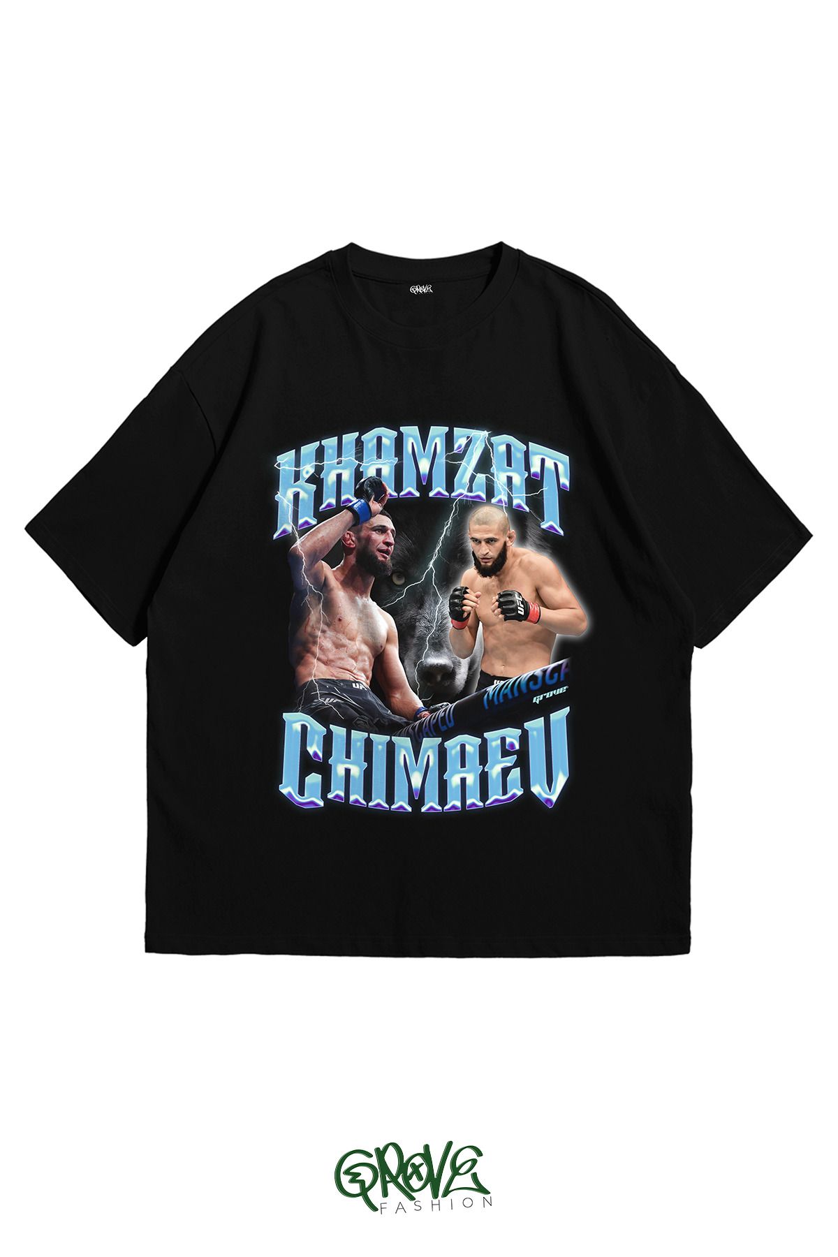 Grove Fashion Khamzat Chimaev Win Baskılı Unisex Oversize T-Shirt