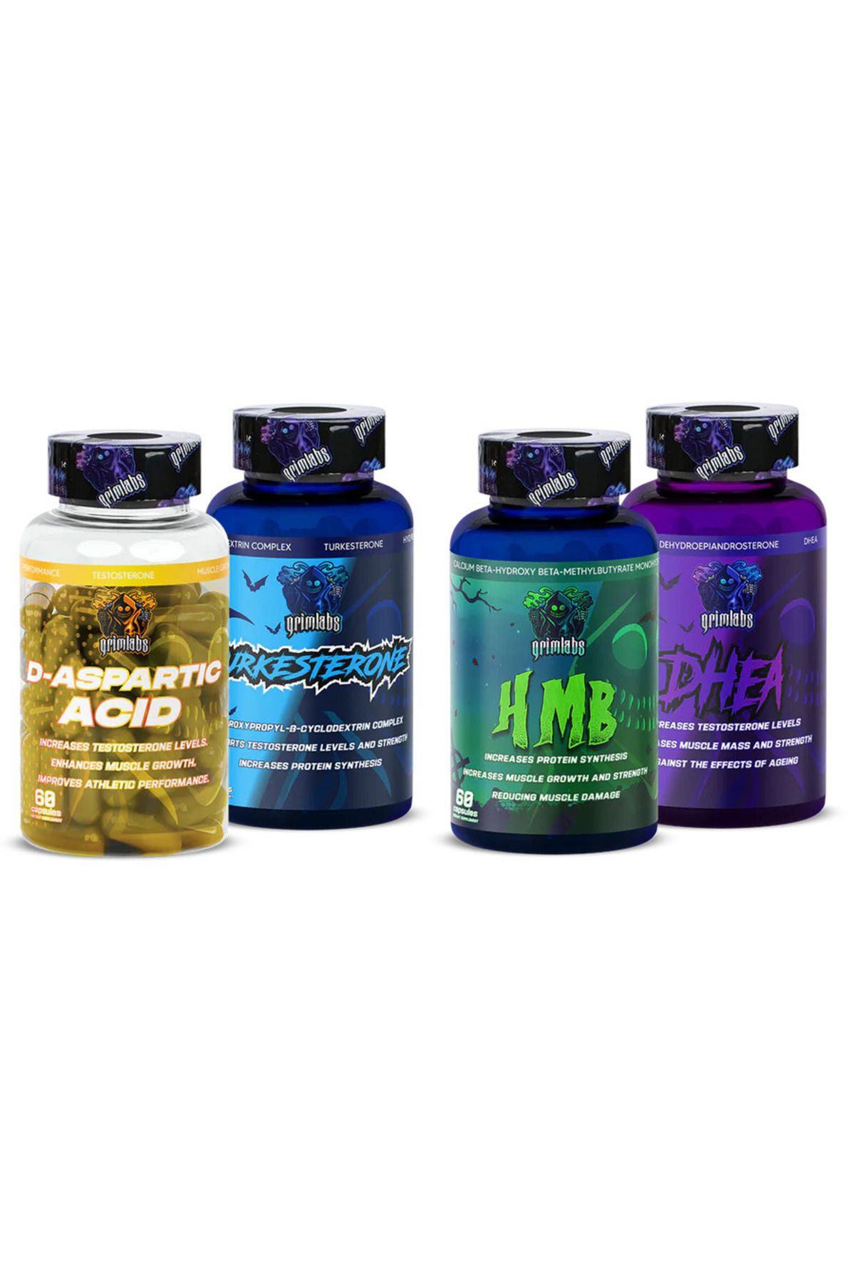 Grim GRİMLABS ULTIMATE ANDROGEN STACK - DAA & TURKESTERONE & HMB & DHEA