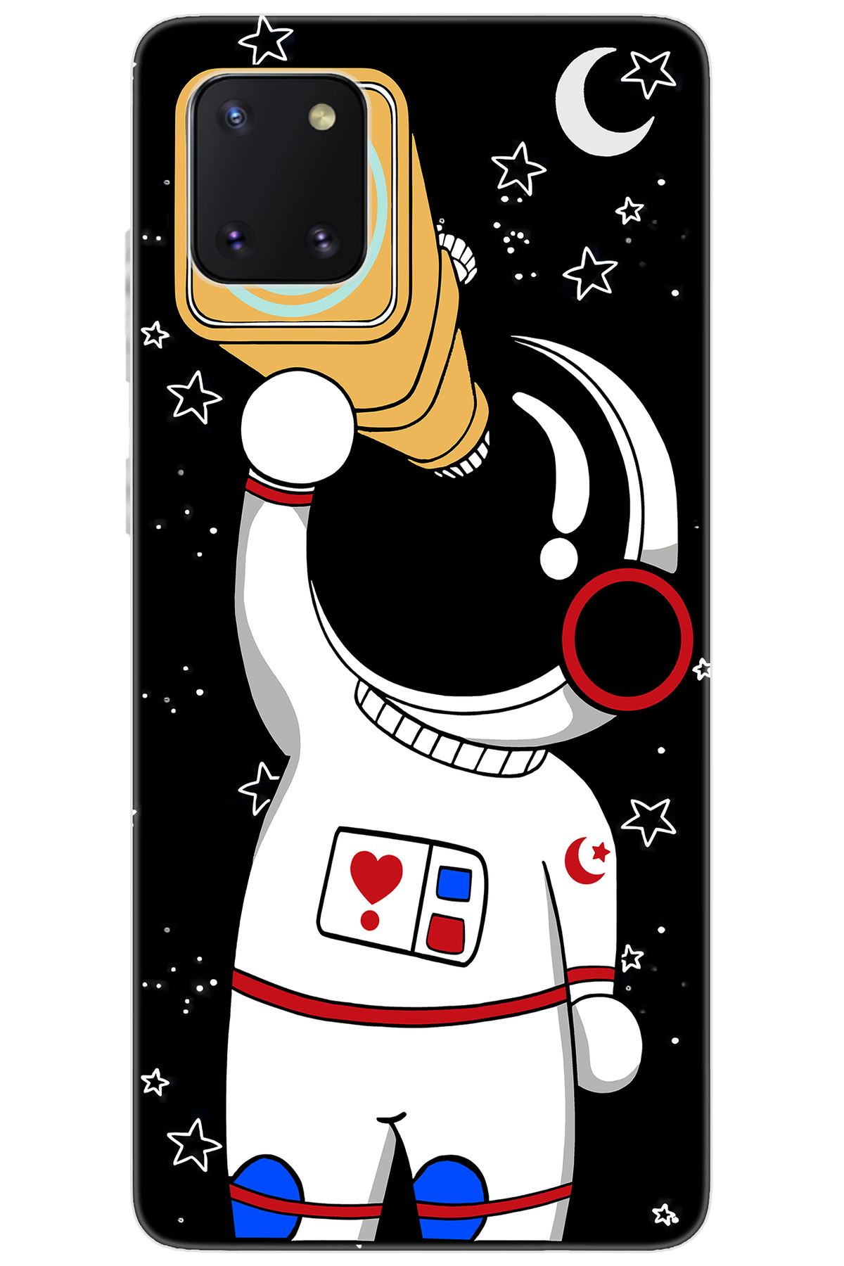 Ceppare Samsung Galaxy Note 10 Lite (SM-N770F) Uyumlu Kılıf Silikon Sevimli Astronot STK:100 CP-uv9es1t