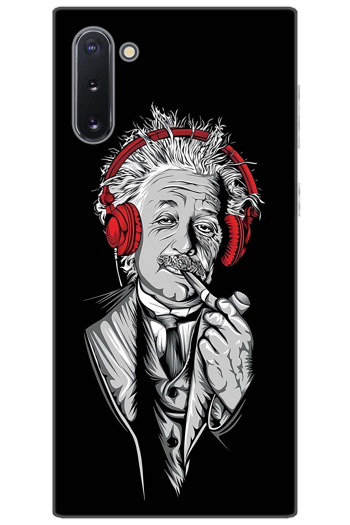 Ceppare Samsung Galaxy Note 10 (SM-N970F) Uyumlu Kılıf Desenli Silikon Albert Einstein STK:658 CP-IOiE3Tw