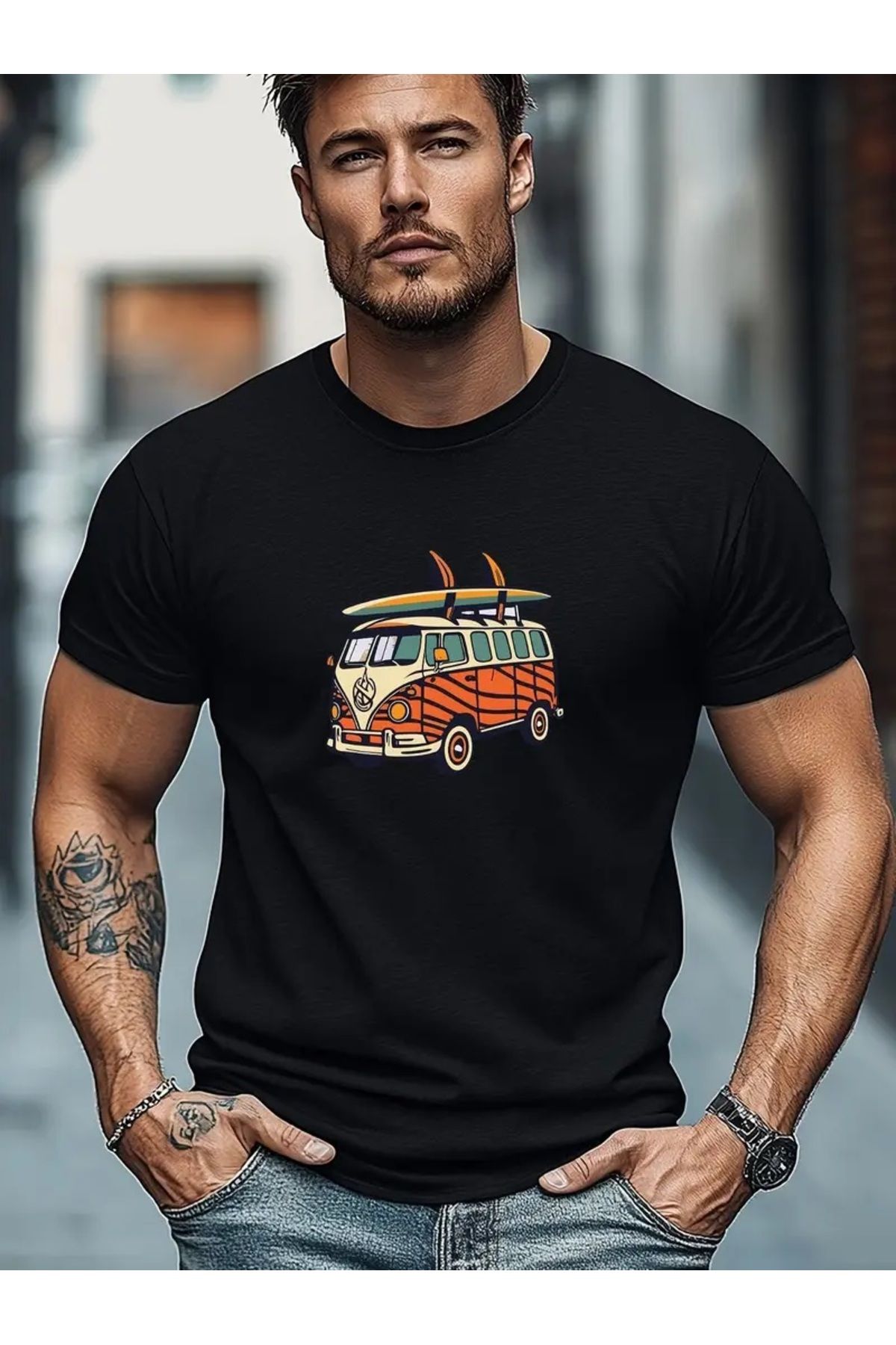 qubo sportswear & company qubo Unisex Oversize Baskılı Pamuklu Bisiklet Yaka Kısa Kollu SİYAH T-shirt
