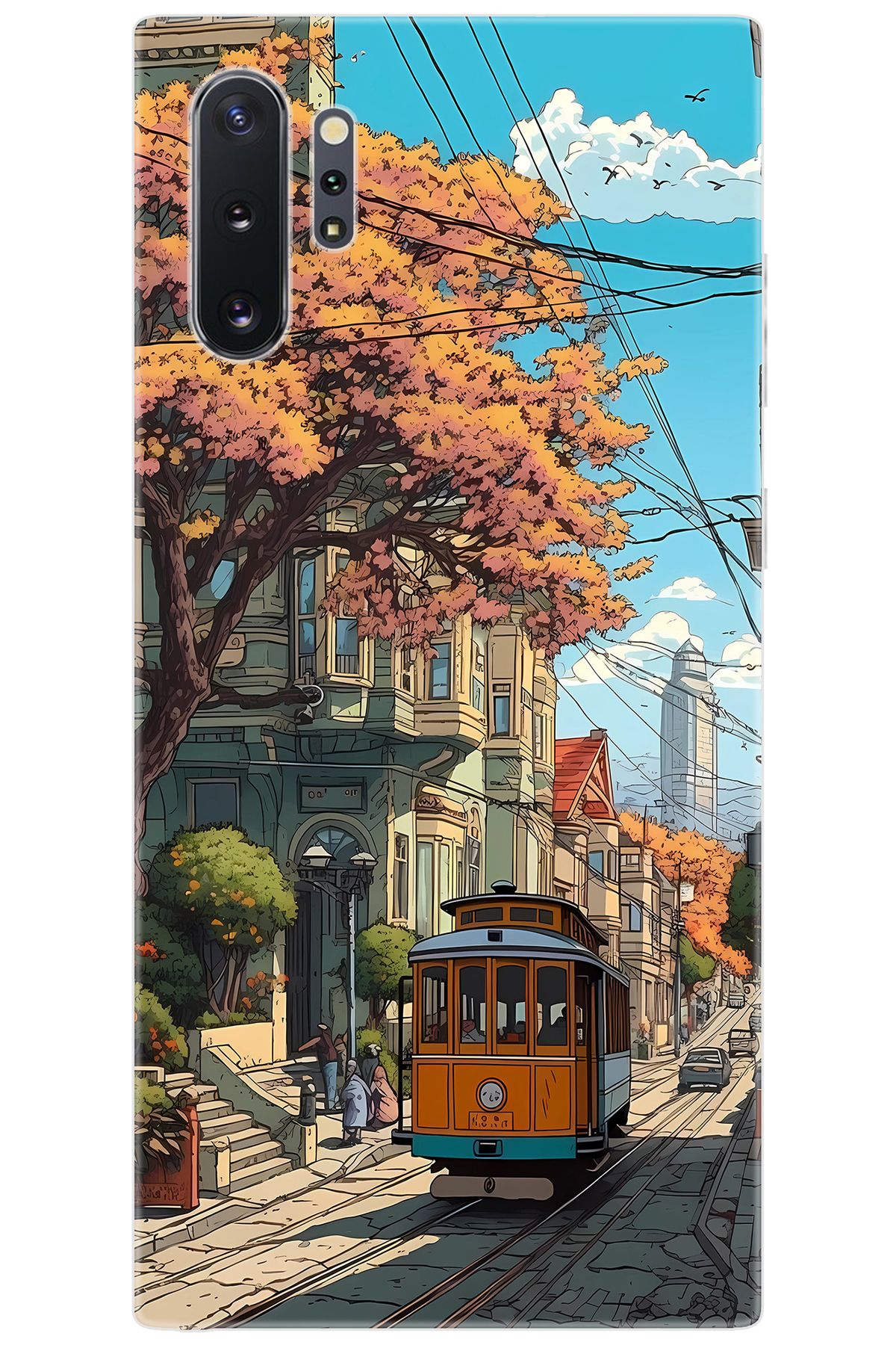 Ceppare Samsung Galaxy Note 10 PLUS (SM-N975F) Uyumlu Kılıf Desenli Silikon Tramvay STK:645 CP-CGW0Smg