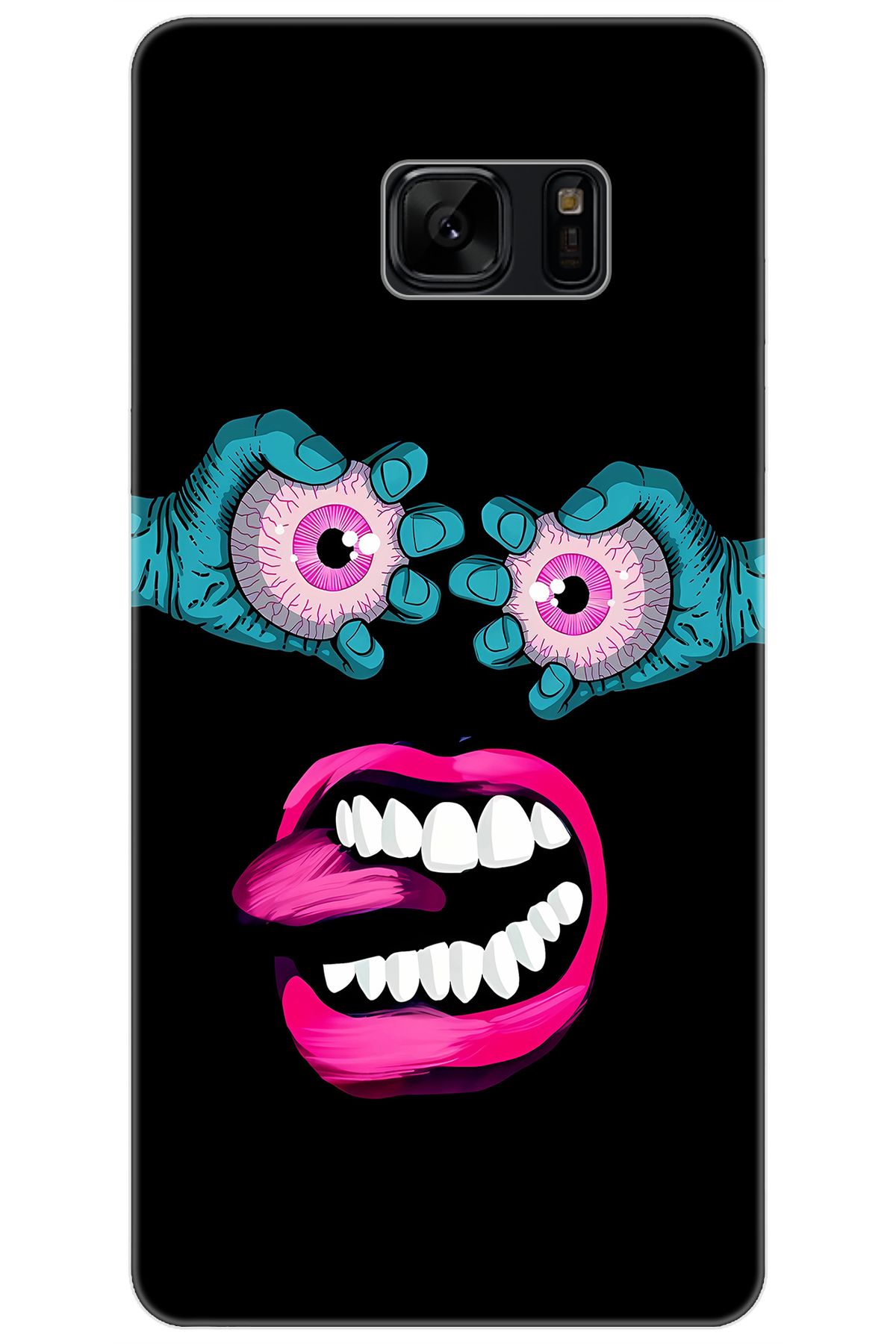 Ceppare Samsung Galaxy Note FE (SM-N935F) Uyumlu Kılıf Desenli İnce Silikon Çılgın Gözler STK:657 CP-0BFSvKQ