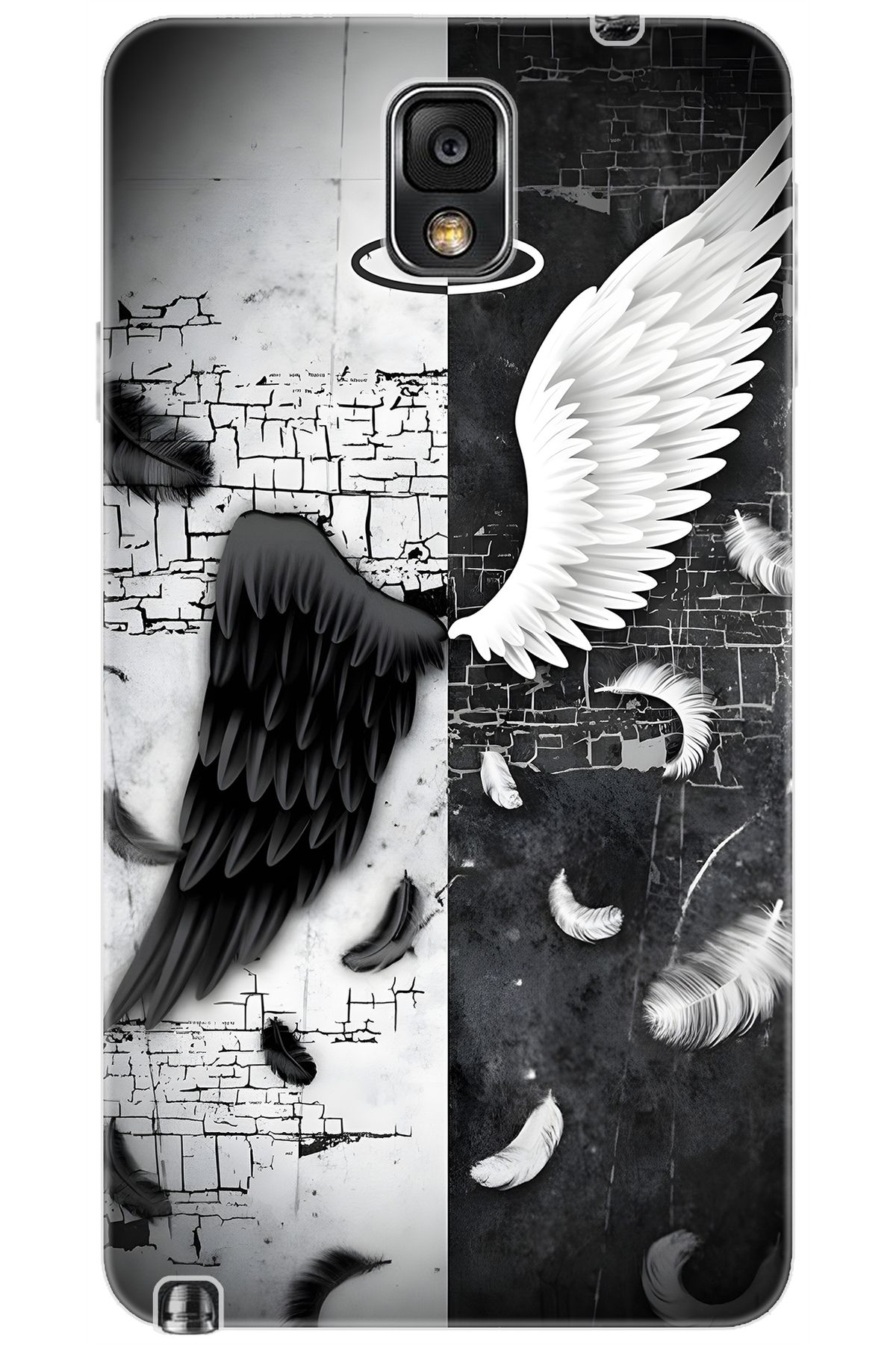 Ceppare Samsung Galaxy Note 3 (SM-N9000Q) Uyumlu Kılıf Desenli Silikon Melek ve Şeytan STK:715 CP-tTcQIxa