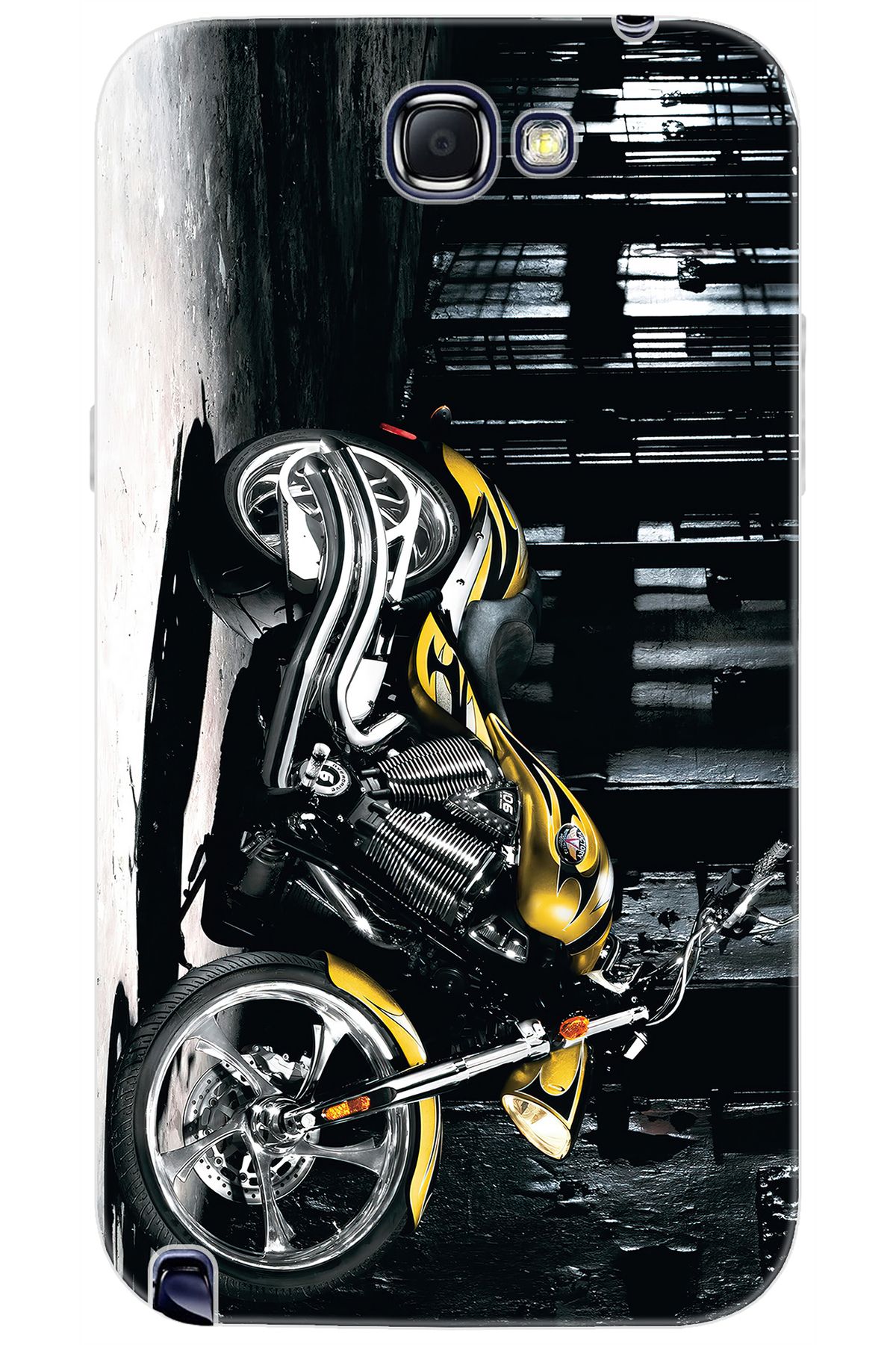 Ceppare Samsung Galaxy Note 2 (GT-N7100) Uyumlu Kılıf Desenli Silikon Motorcycle STK:297 CP-lSKxd1h