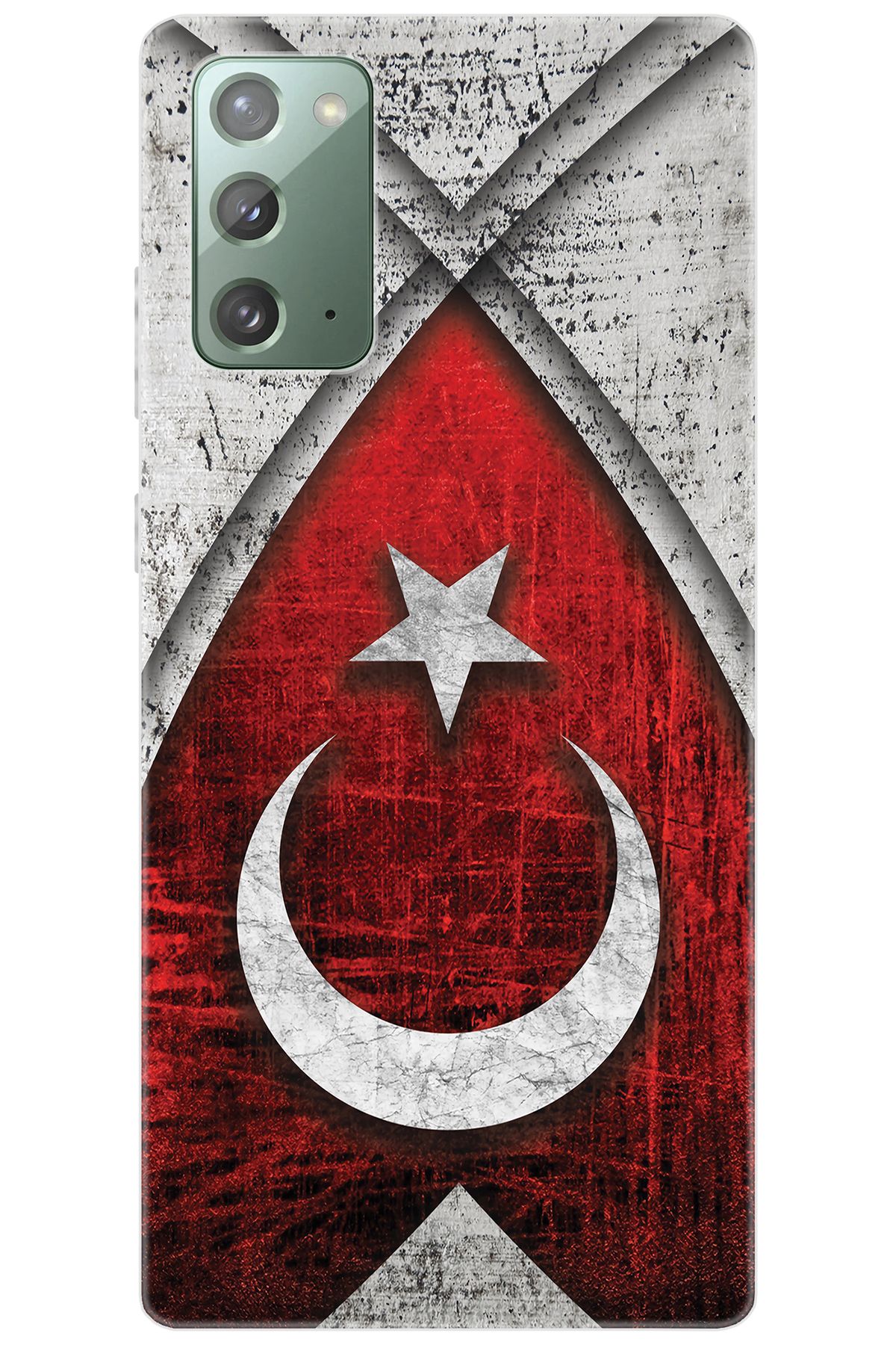 Ceppare Samsung Galaxy Note 20 (SM-N980F) Uyumlu Kılıf Desenli Silikon Türk Bayrağı STK:380 CP-BStW1KC