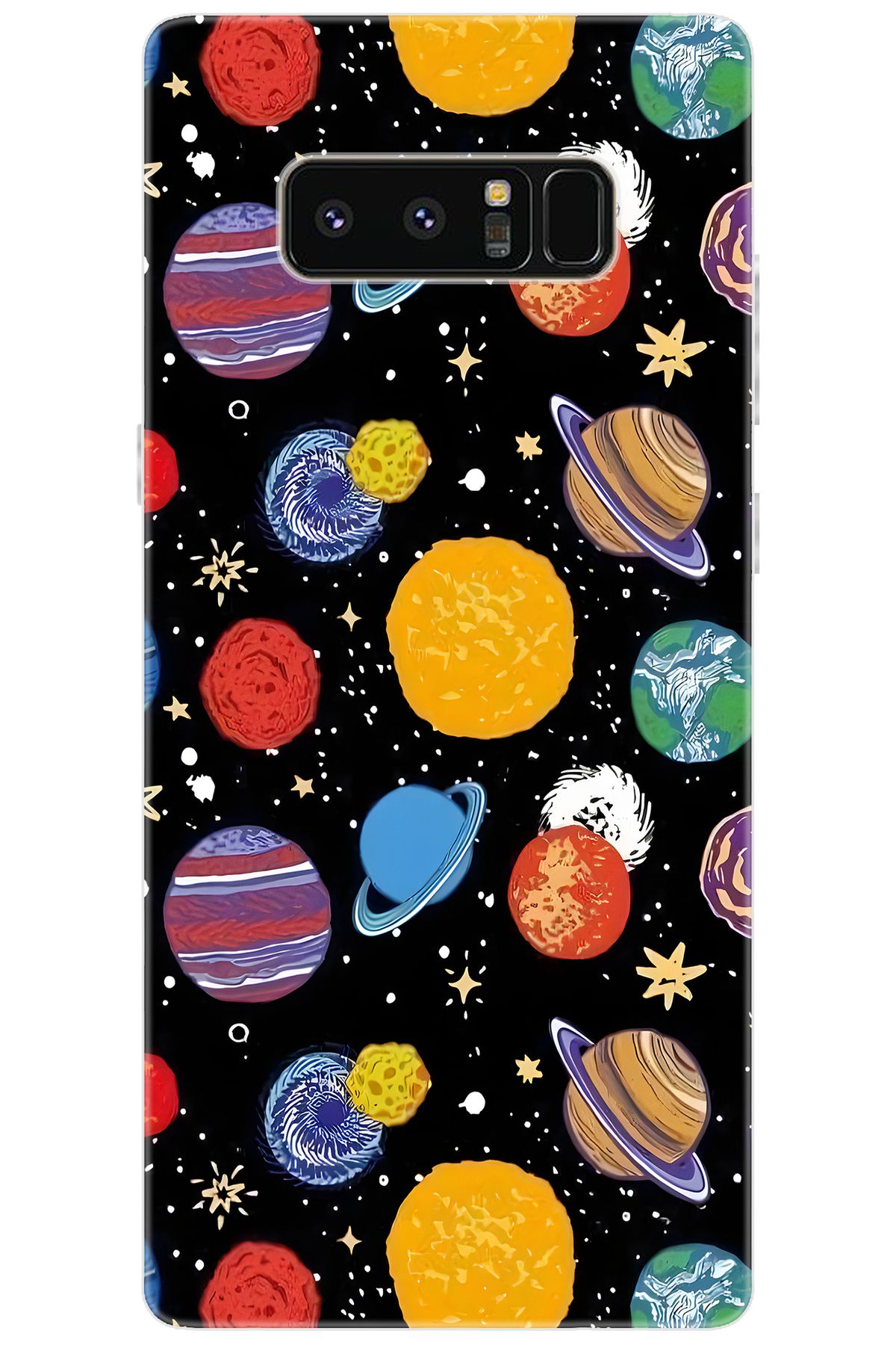 Ceppare Samsung Galaxy Note 8 (SM-N950F) Uyumlu Kılıf Desenli Silikon Gezegenler STK:686 CP-NIXelaH
