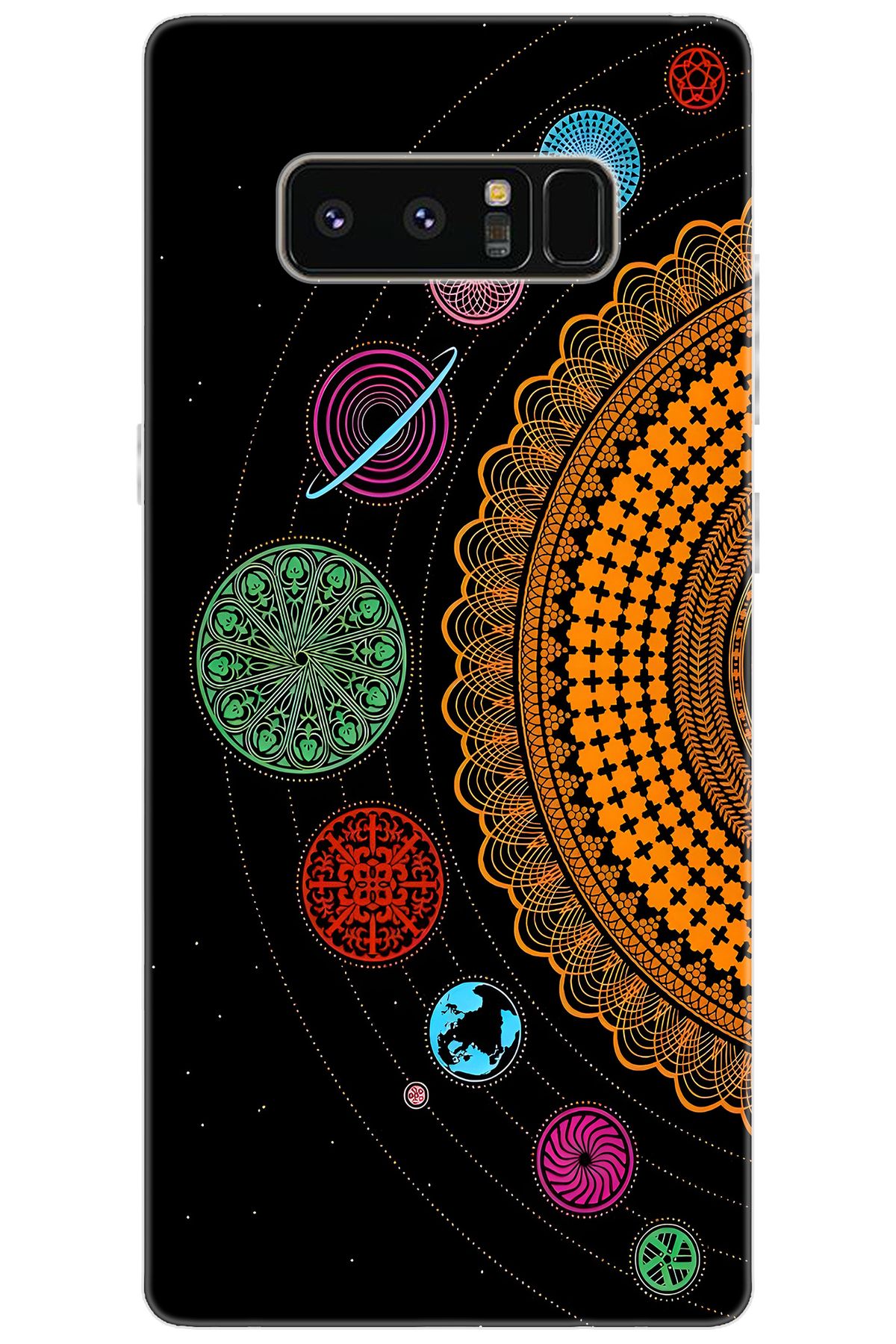 Ceppare Samsung Galaxy Note 8 (SM-N950F) Uyumlu Kılıf Desenli Silikon Gezegenler Tasarım STK:648 CP-fCSLuGD
